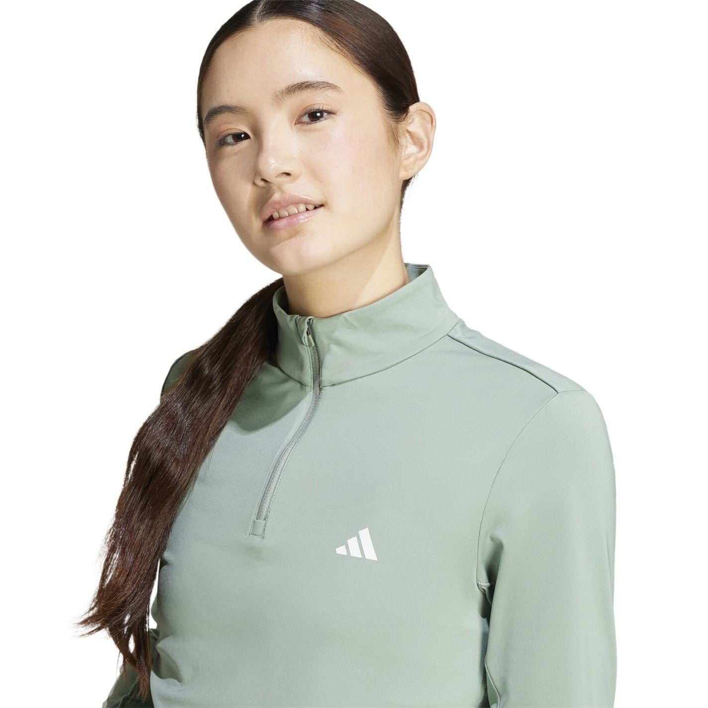 adidas Hyperglam Zip Neck Long Sleeve Gym Top