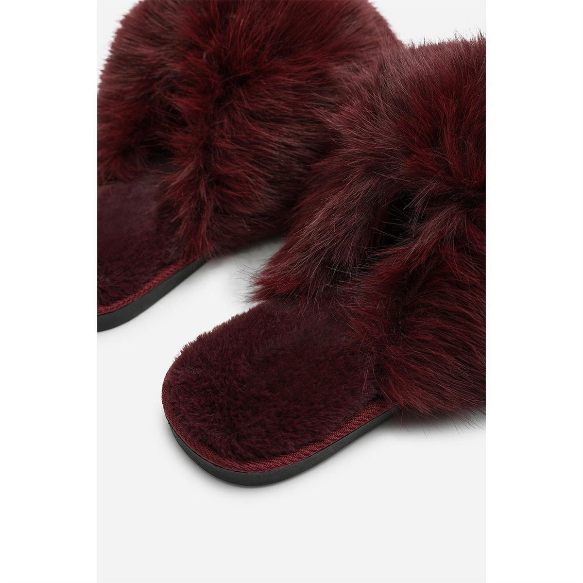 Wheres That From Ultimate Fluffy Beige Faux Fur Mule Slippers