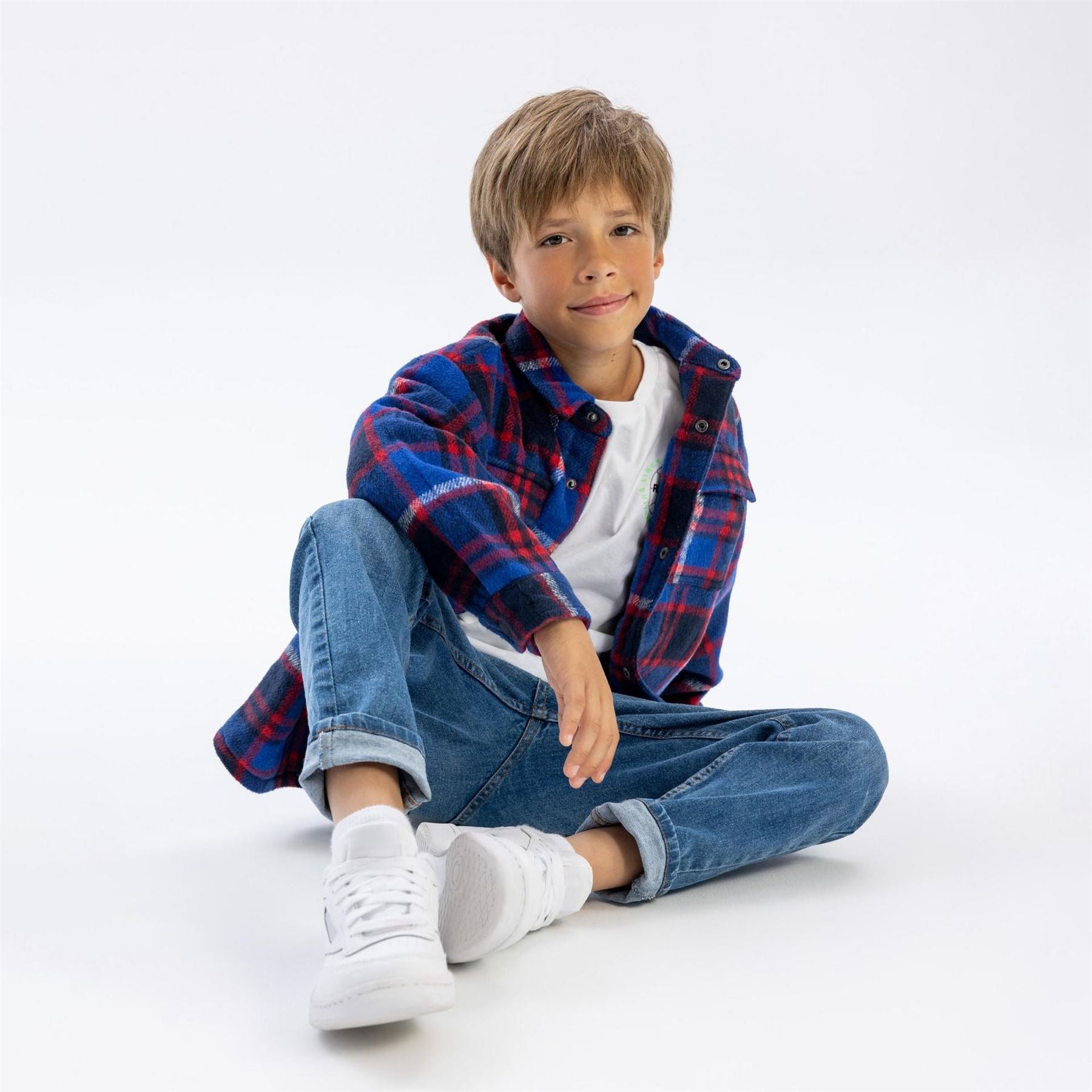 Minoti Boys Padded Shirt Jacket Quilted Blue