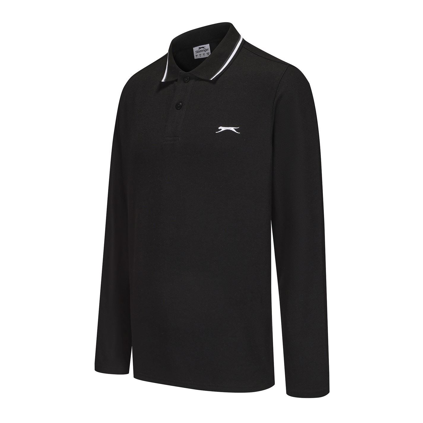 Slazenger Mens Long Sleeve Tipped Polo
