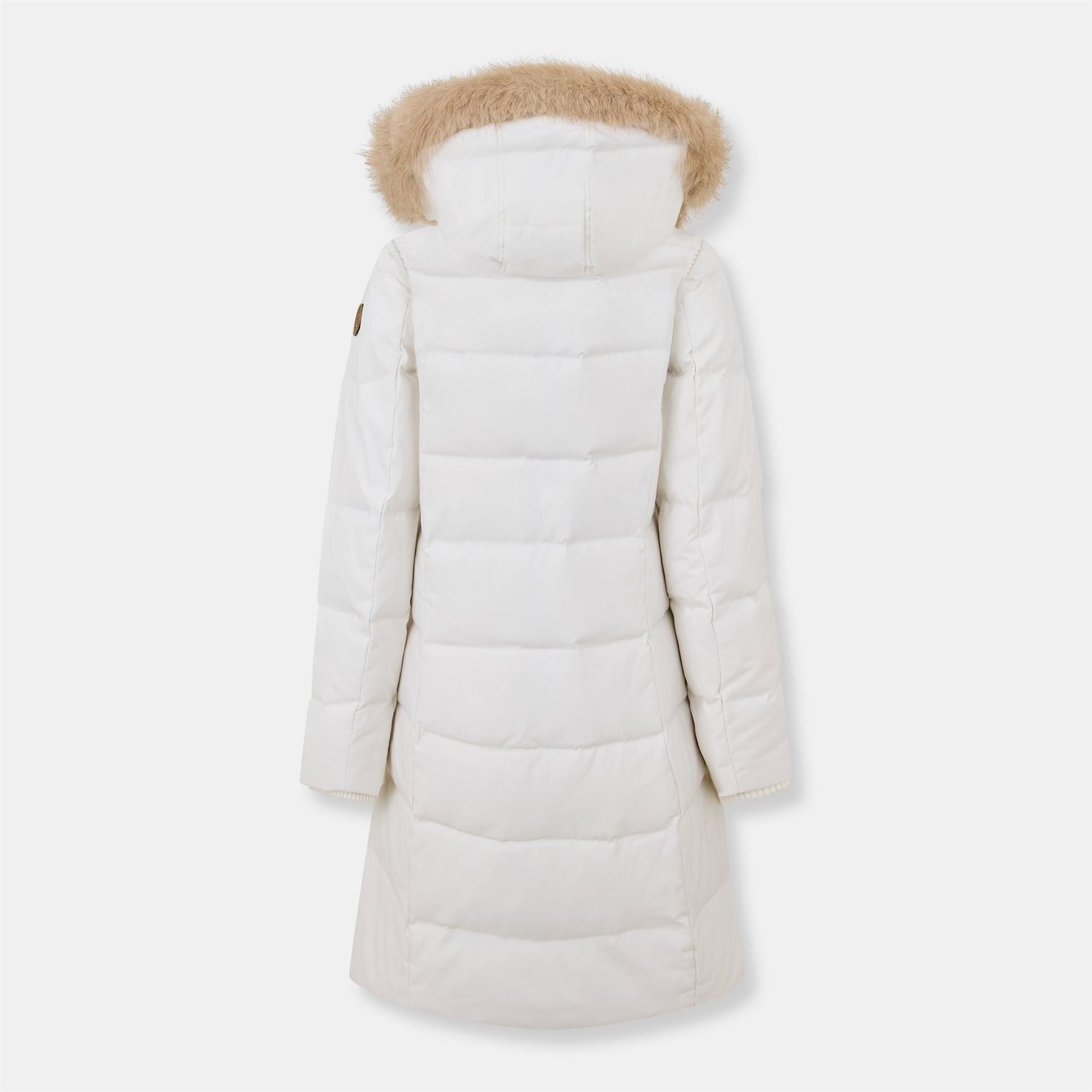 Lauren by Ralph Lauren Real Leather Fur Hood Medium Puffer Jacket