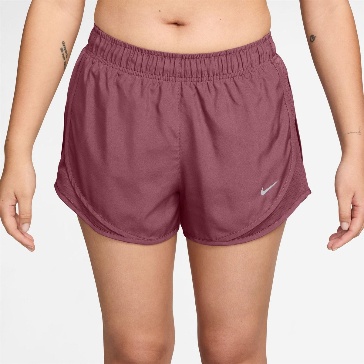 Nike Womens Tempo Dri Fit Mid Rise Brief Lined Running Shorts