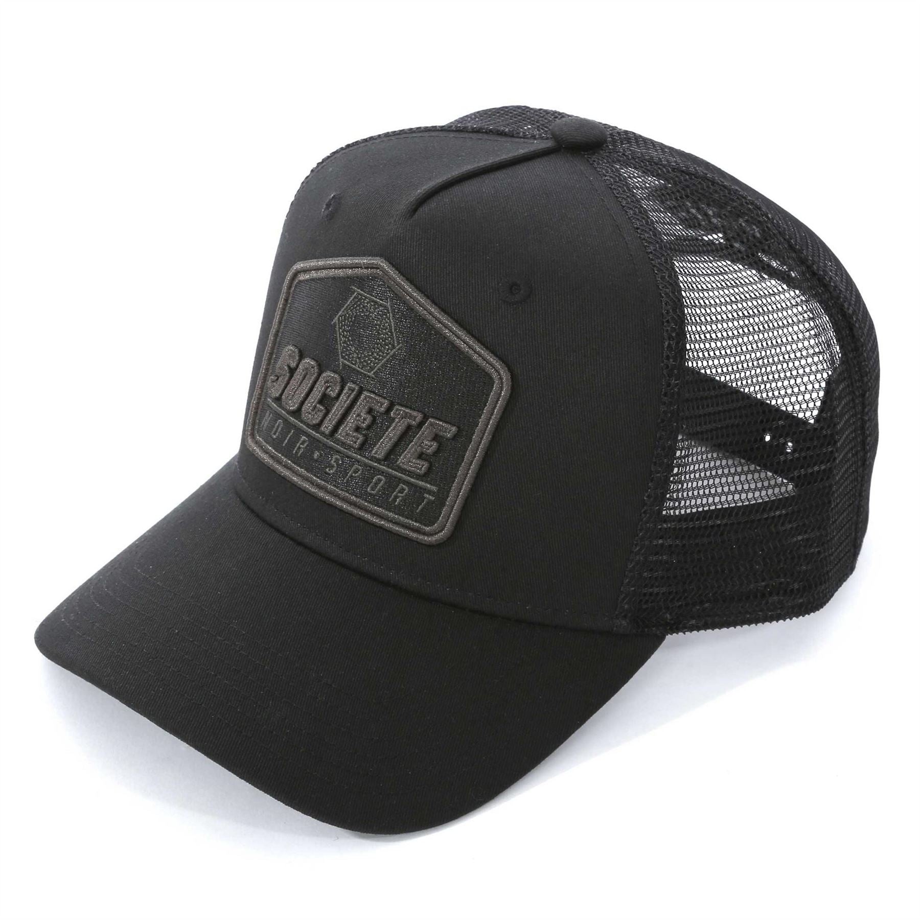 Societe Noir Lettering Trucker Cap with Pre Curved Brim