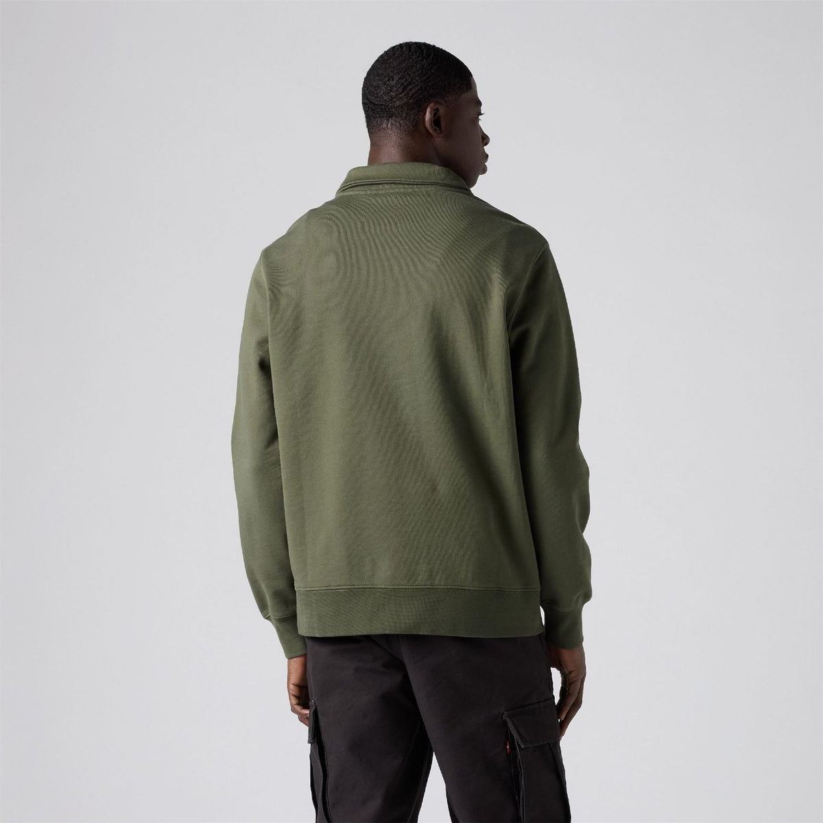 Levis Housemark Zip Neck High Collar Long Sleeve Sweatshirt