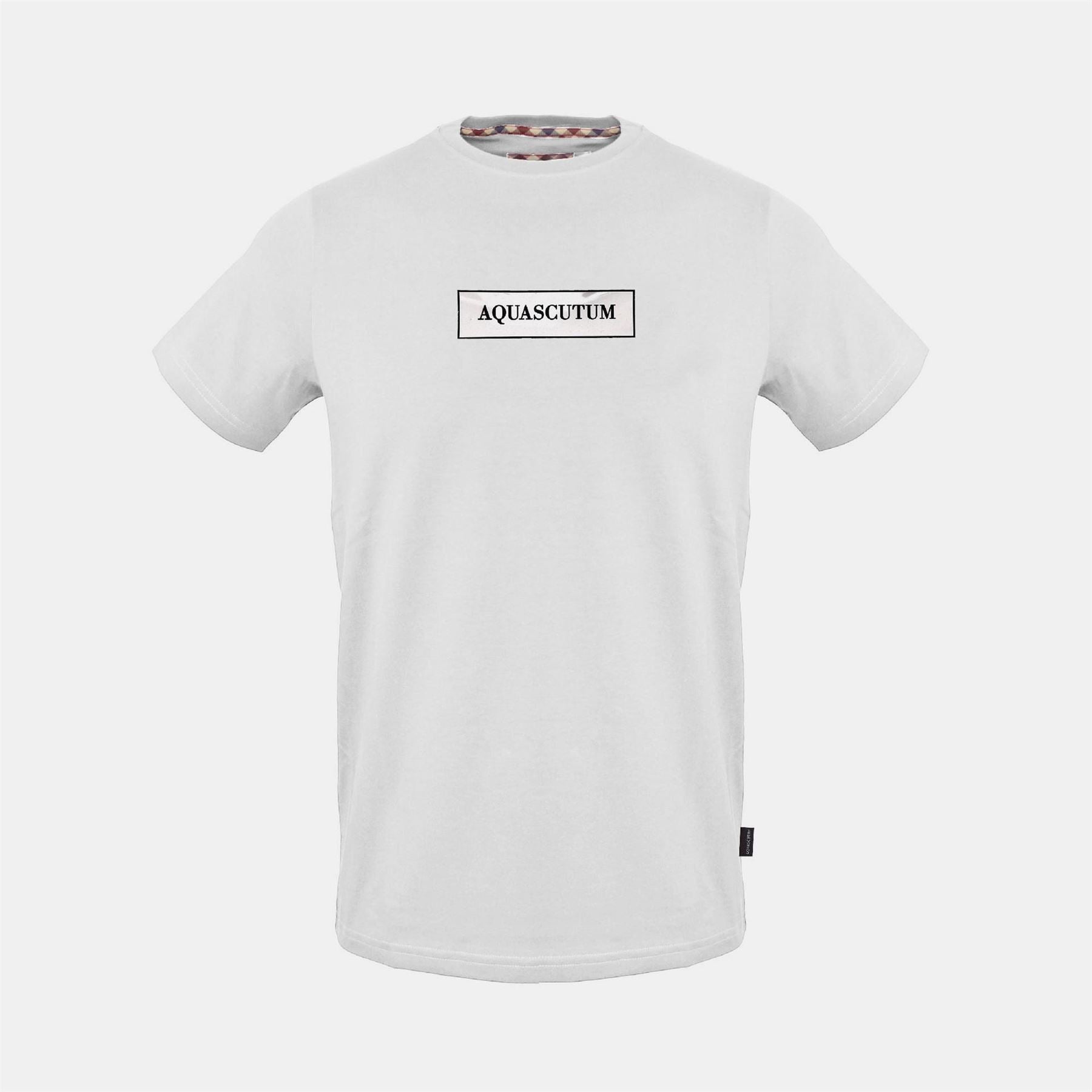 Aquascutum Wordmark Printed Logo Crew Neck Short Sleeve T-Shirt