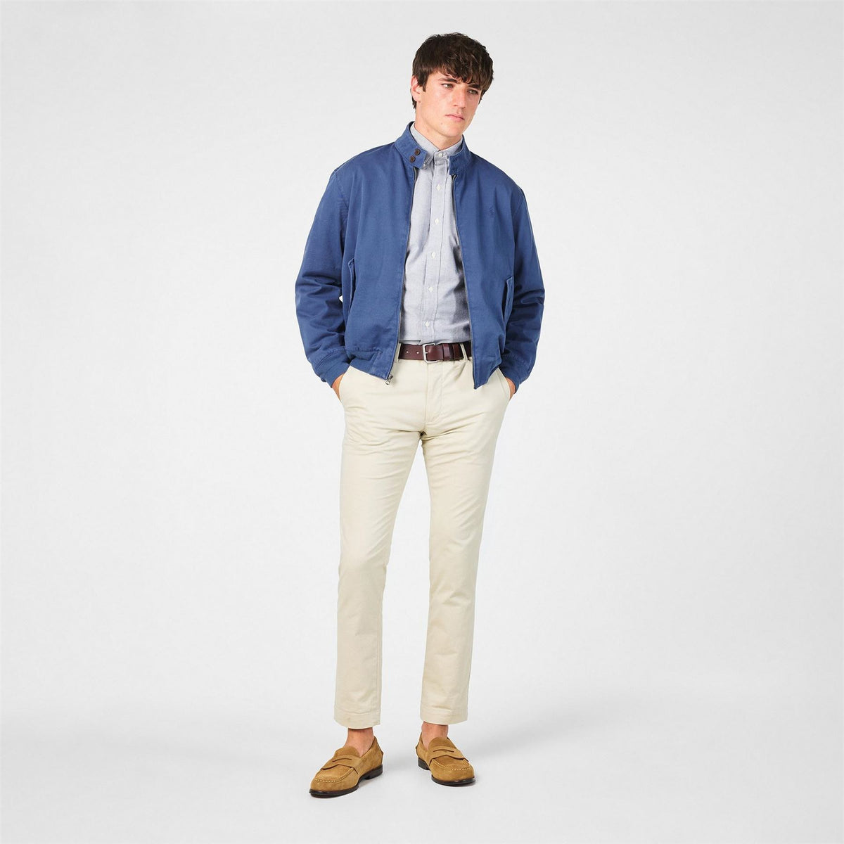 Polo Ralph Lauren Bedford Solid Patterned Ribbed Cuff Windbreaker Jacket