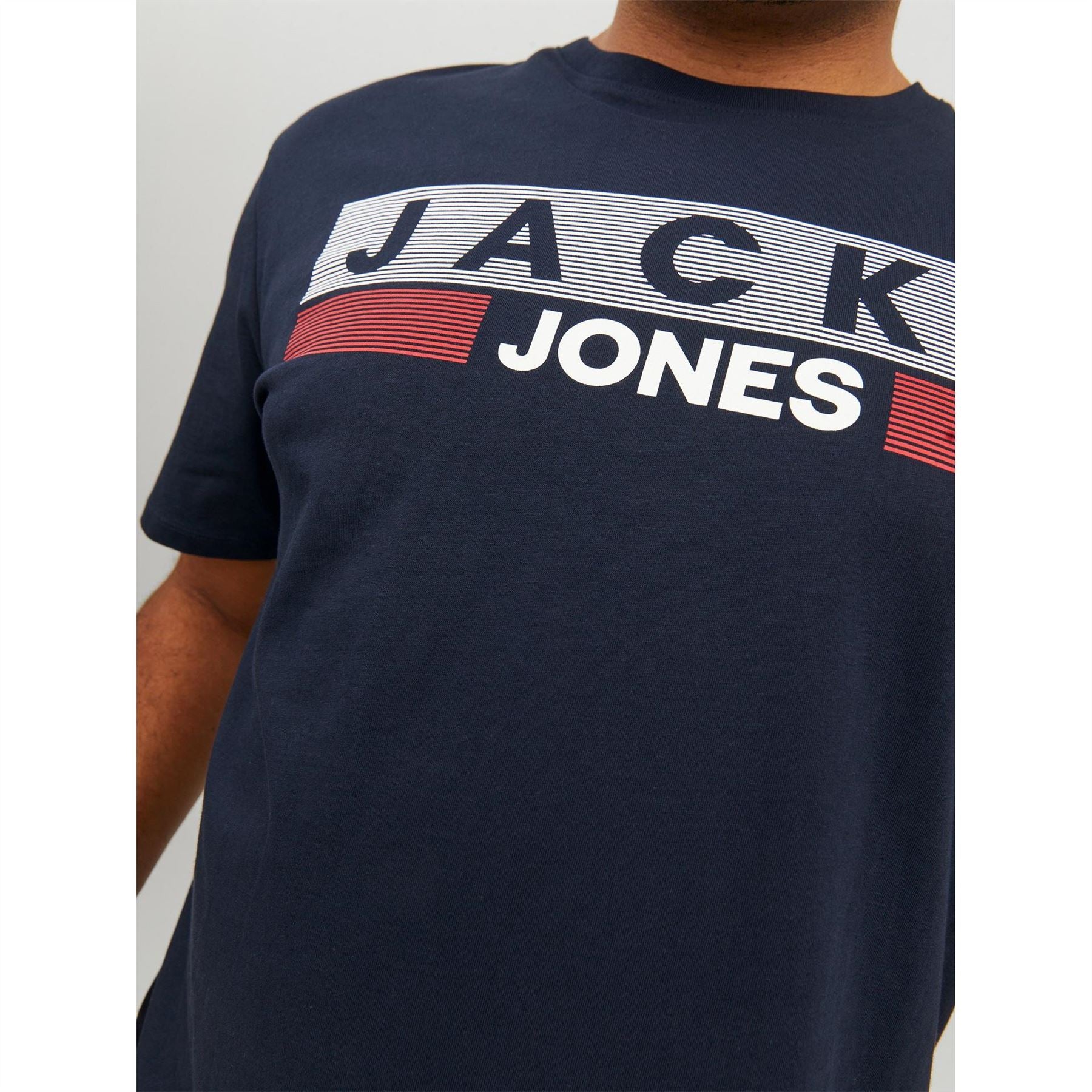 Jack and Jones Mens Short Sleeve Logo T-Shirt Plus Size