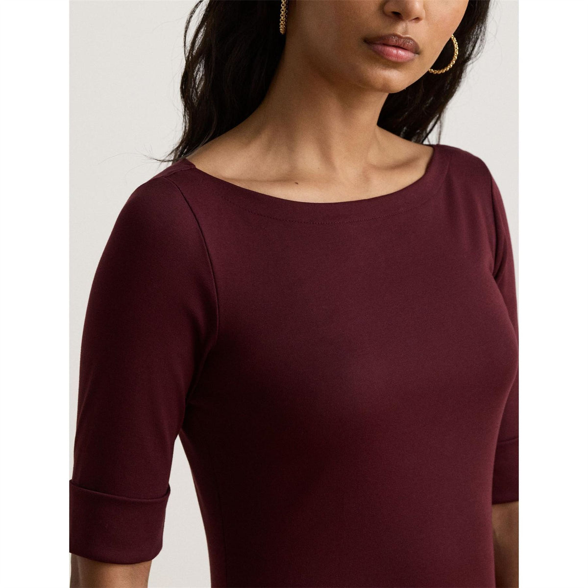 Lauren by Ralph Lauren Boat Neck Jersey Midi Dress