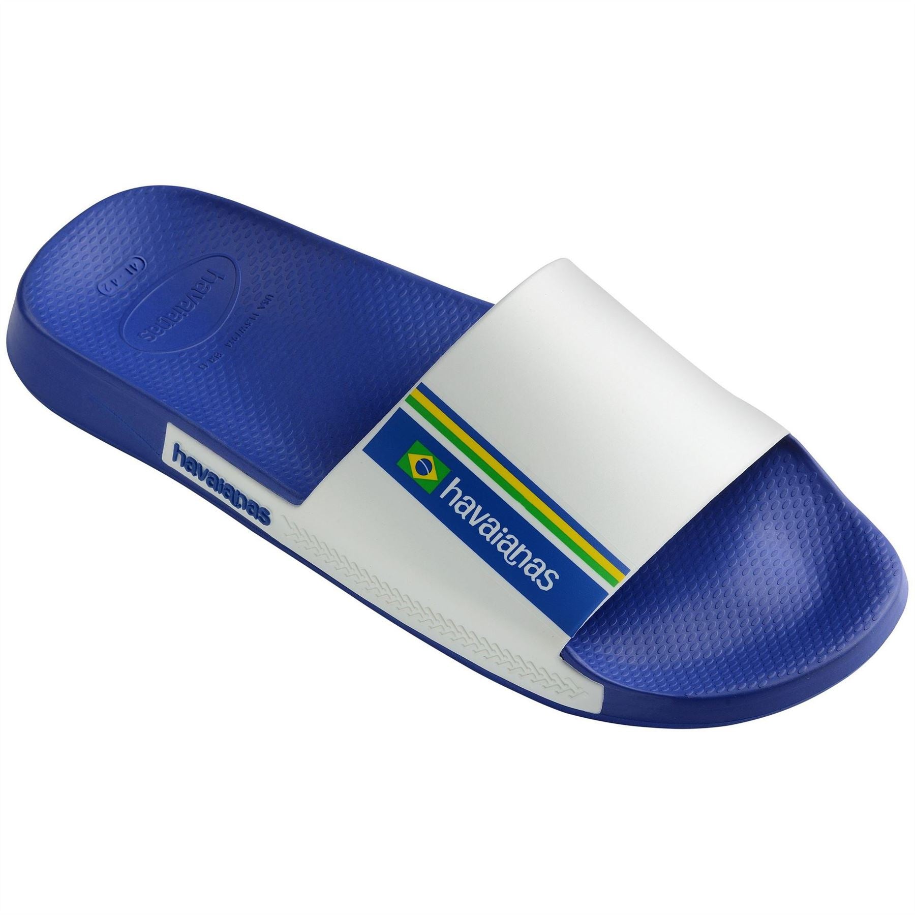 Havaianas Hav. Slide Brasil Marine Blue 43 44 Flip Flops Unisex Adults