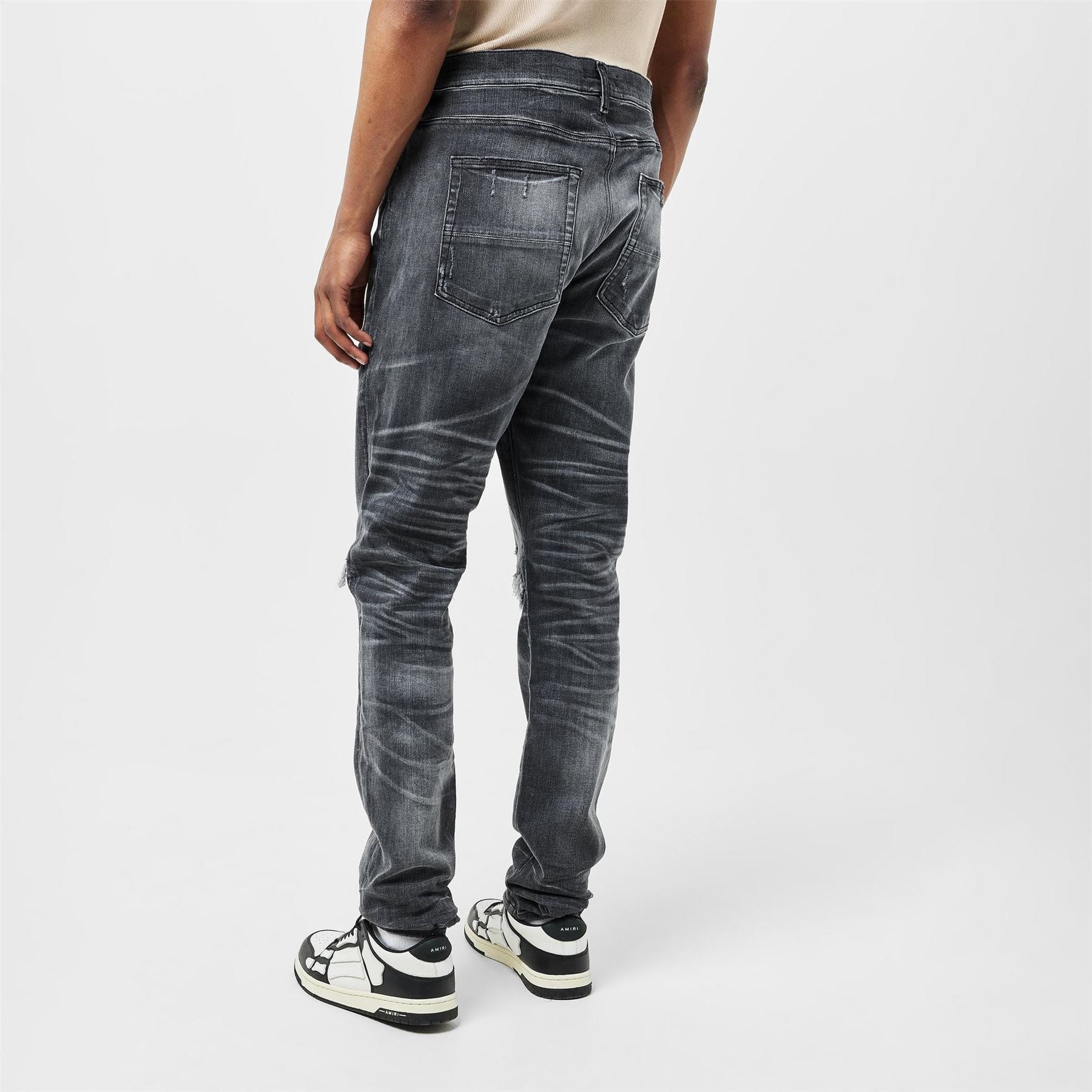 Amiri Leather Slim Fit Jeans