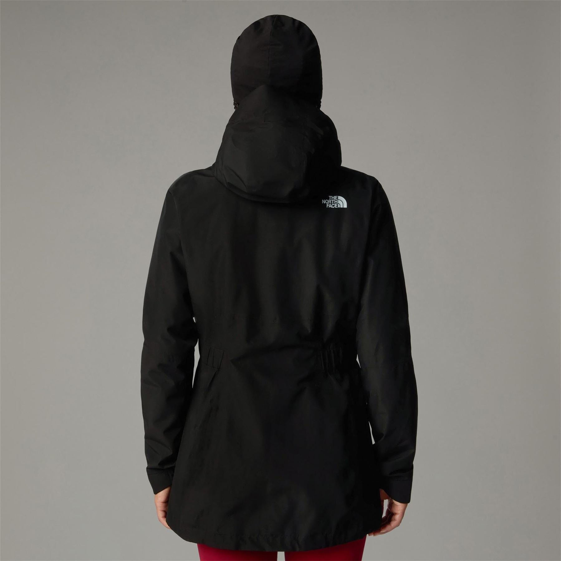 The North Face Hikesteller Hooded Solid Patterned Parka Coat with Zipped Pocket