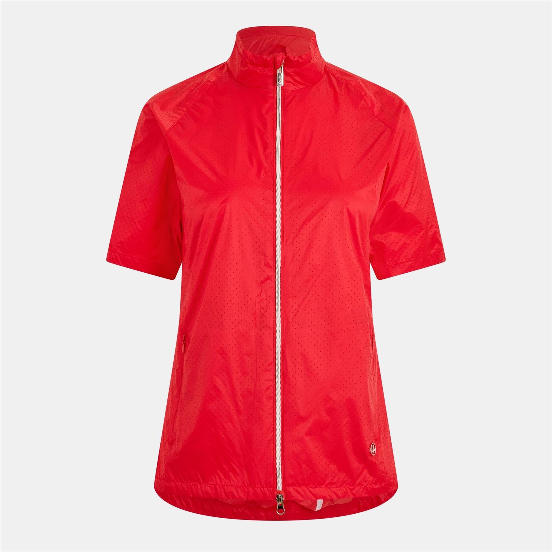 Calvin Klein Golf Solid Patterned Zip Neck Windbreaker Jacket