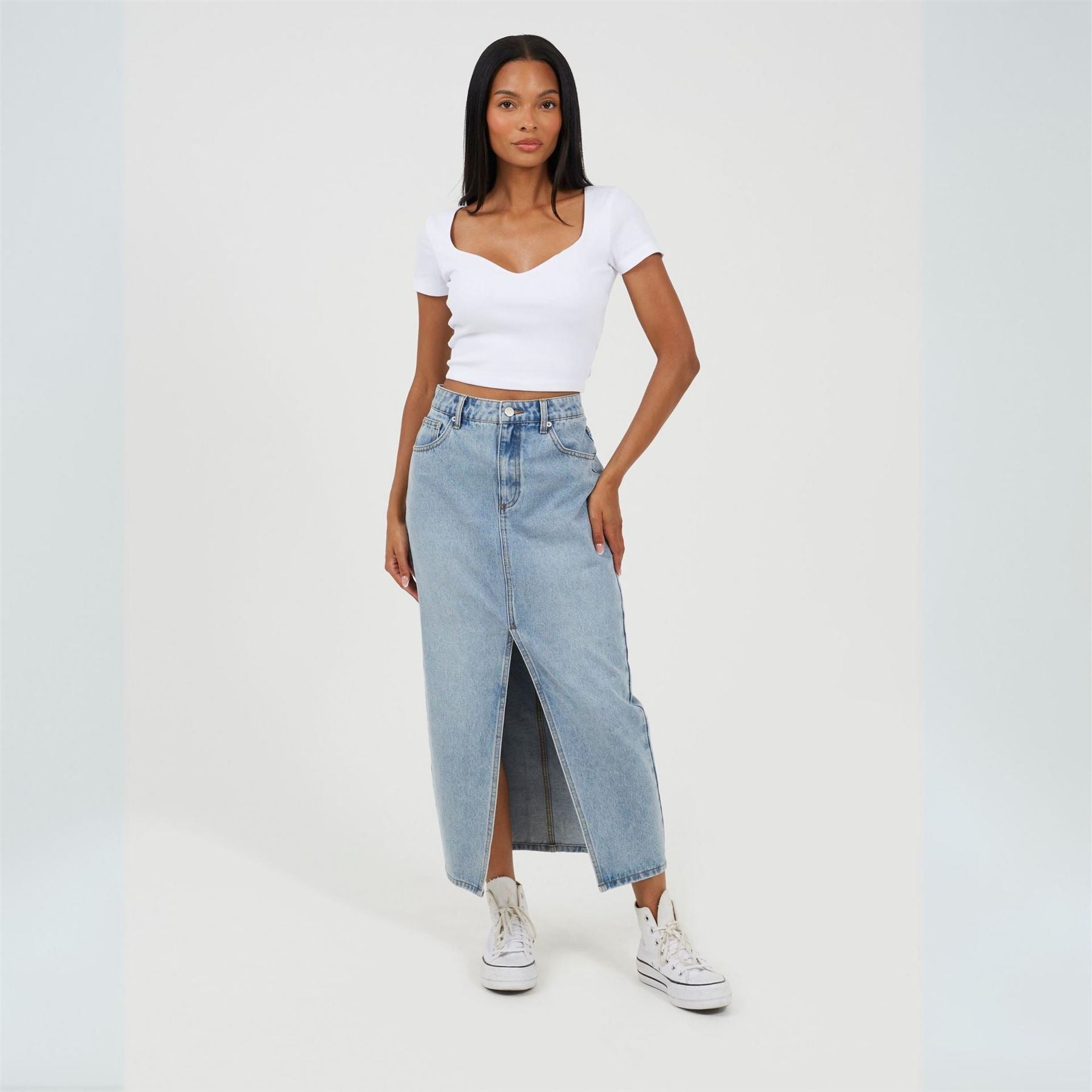 Brave Soul Sweetheart Neck Short Sleeve T-Shirt