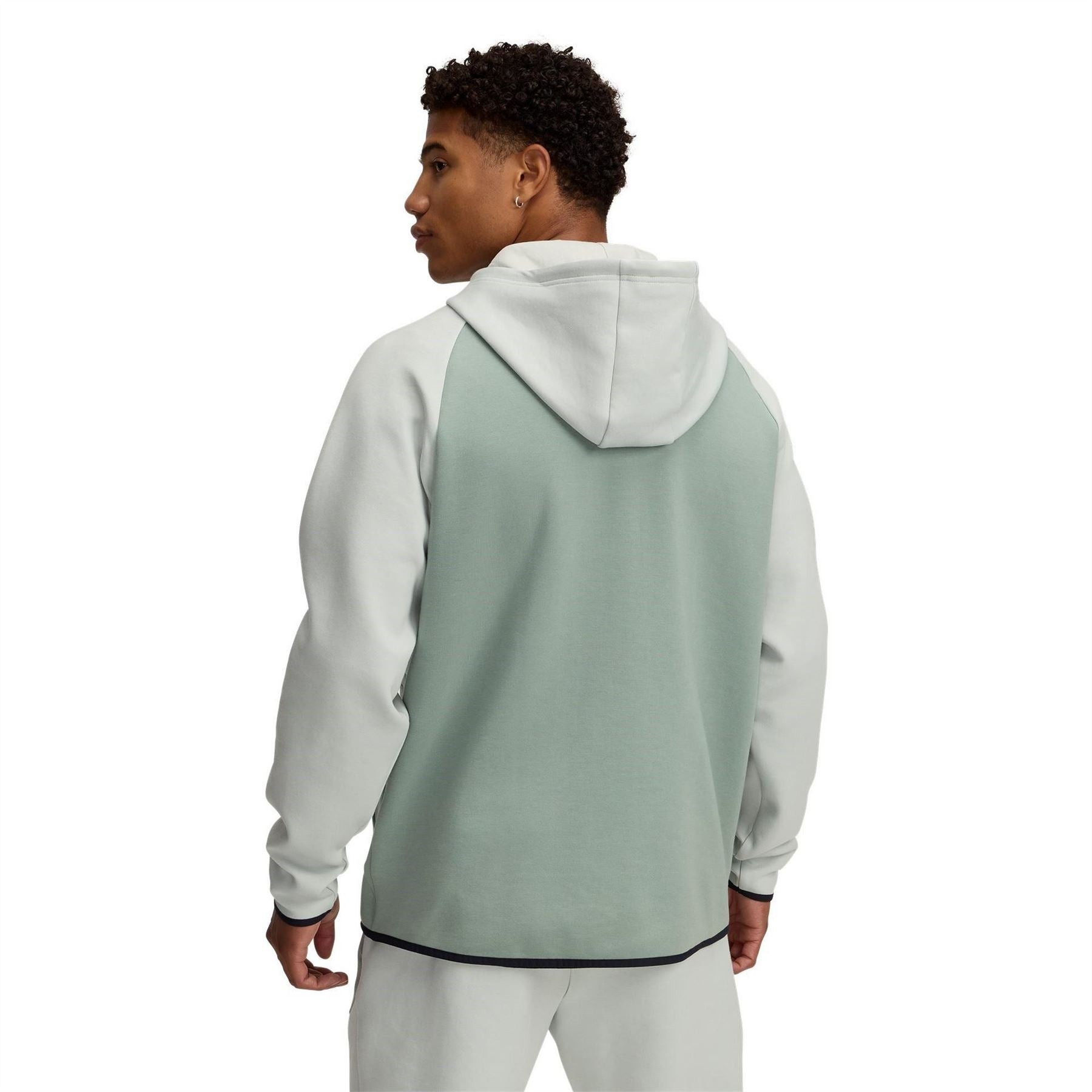 Under Armour Solid Patterned Hooded Neck Ribbed Cuff Full Zipper Sweat Jacket