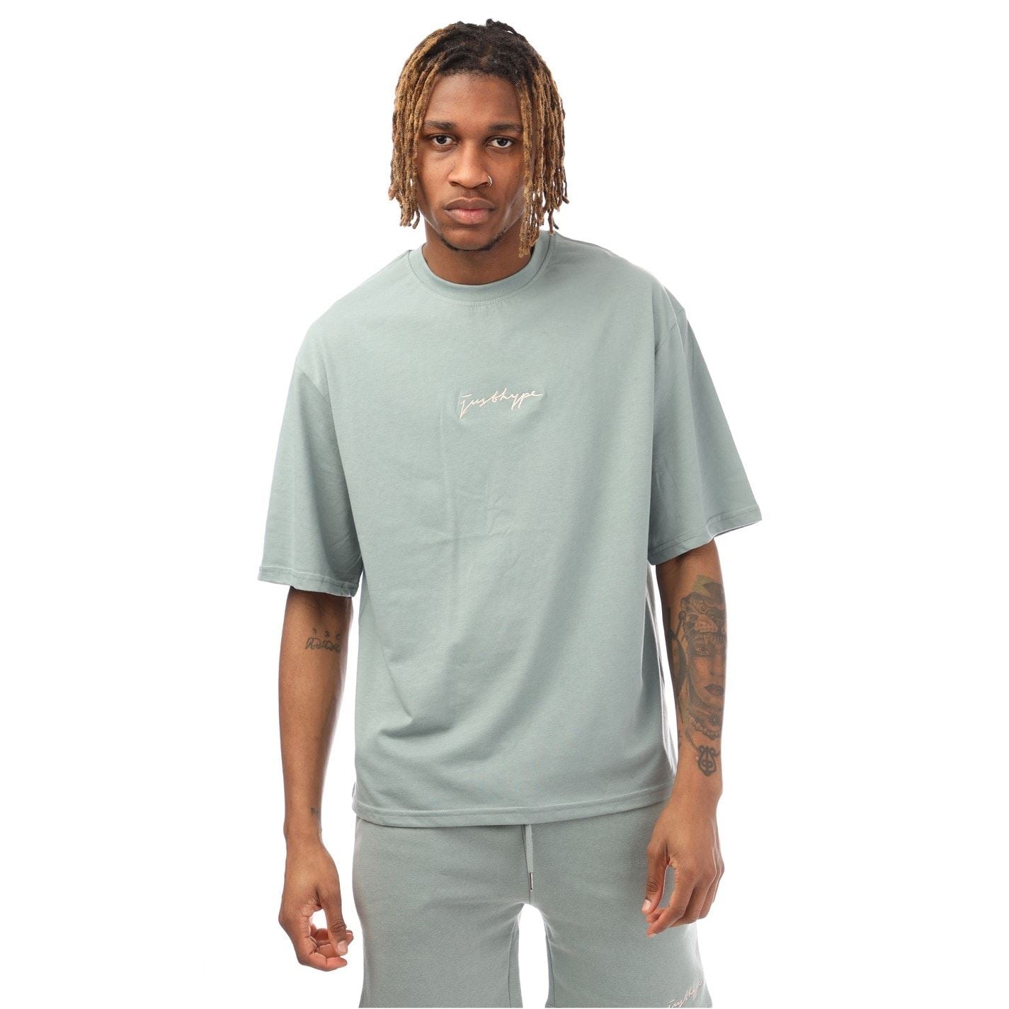 Hype Oversize Fit Signature Print T-Shirt