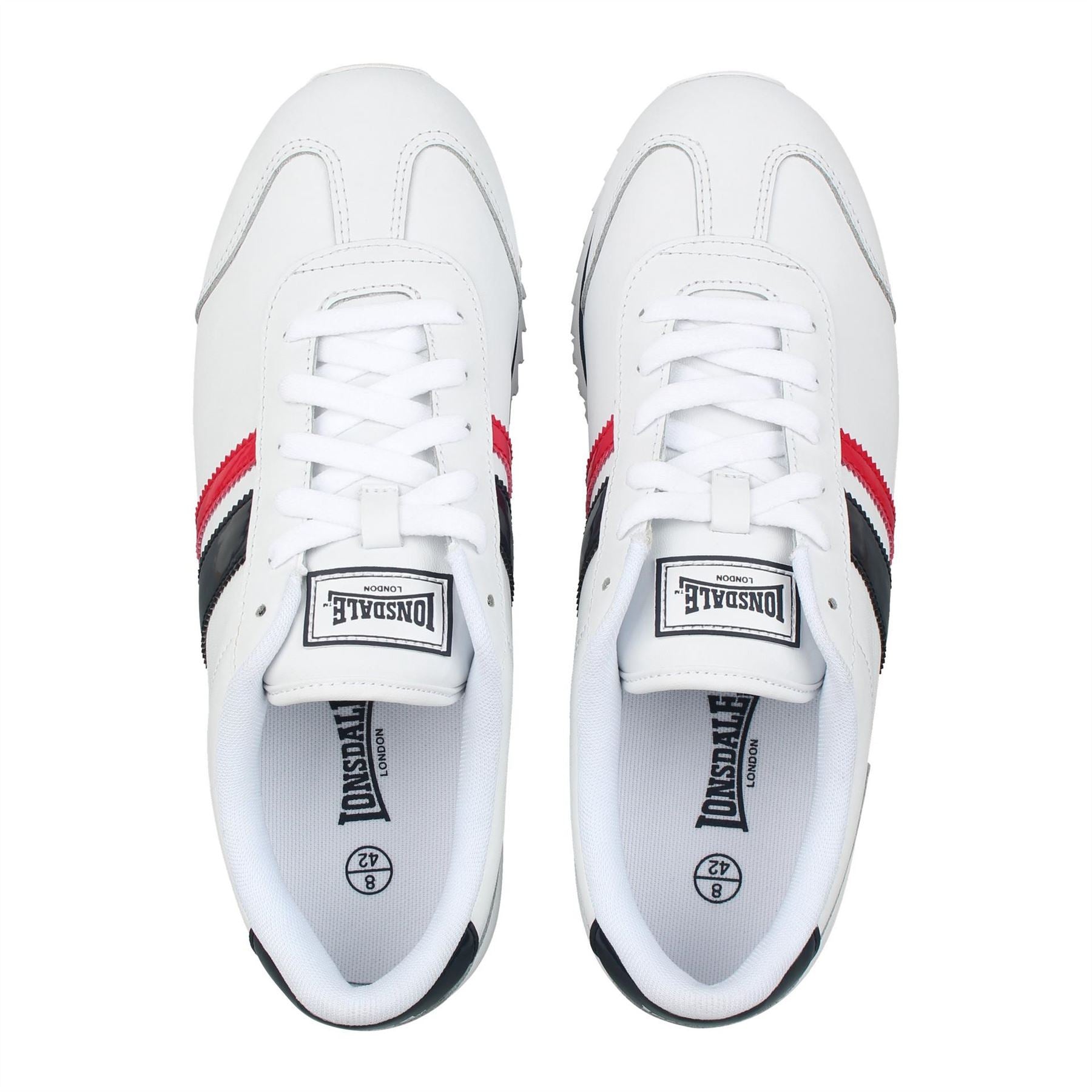 Lonsdale Russell Stripe Pattern Lace-Up Low Top Sneakers