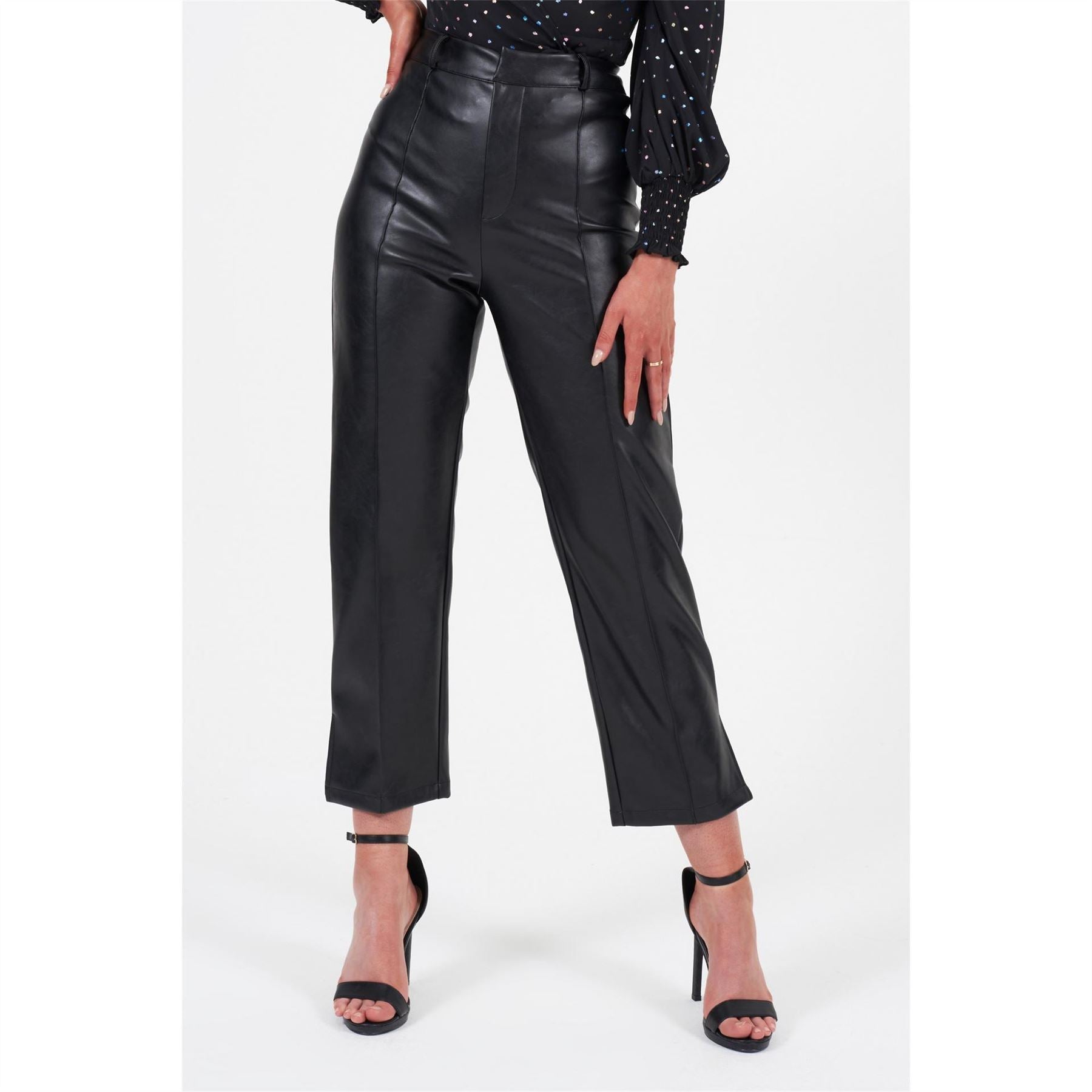 Little Mistress Solid Patterned Straight Leg Trousers
