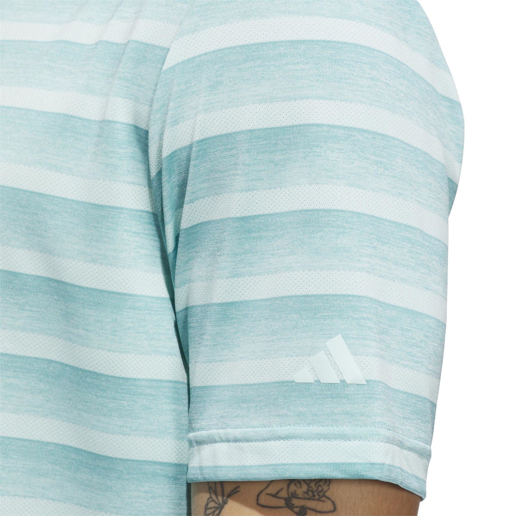 adidas 2 Colour Stripe Short Sleeve Performance Polo Shirt