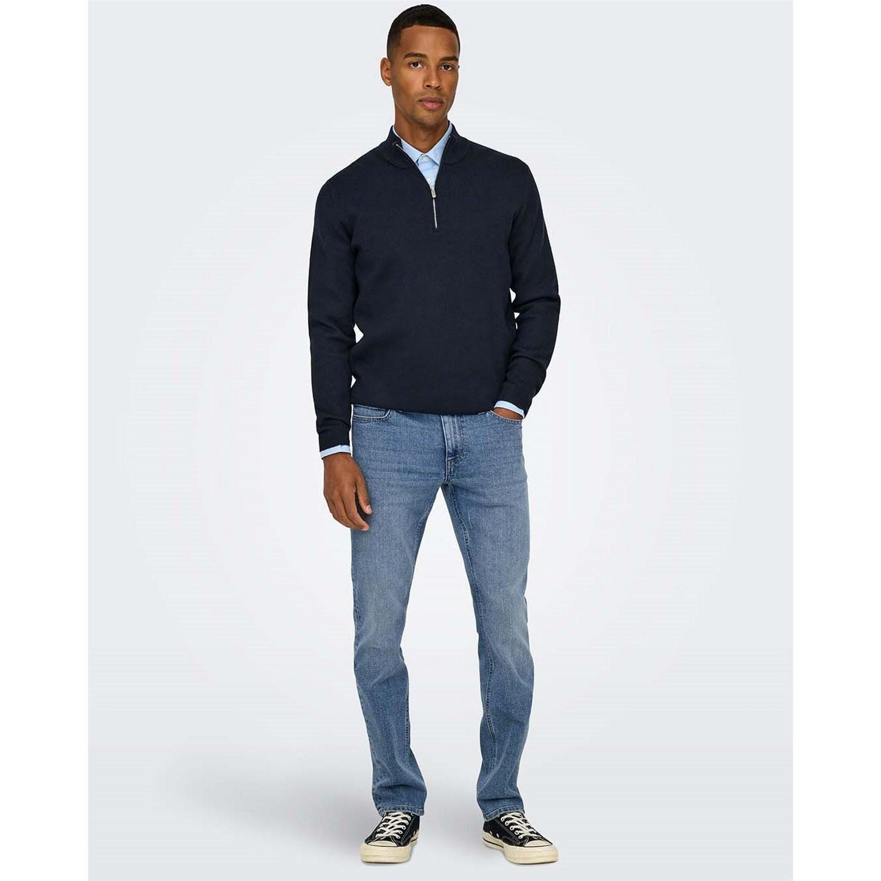 Only and Sons Solid Patterned Slim Cut Pants