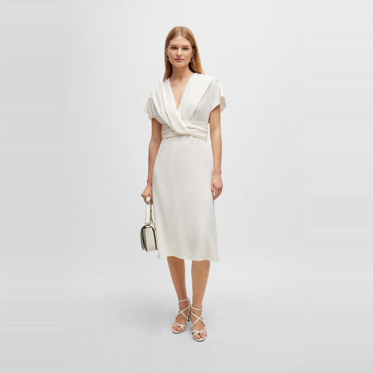 Boss Debasa2 V-Neck Short Sleeve Midi Wrap Dress