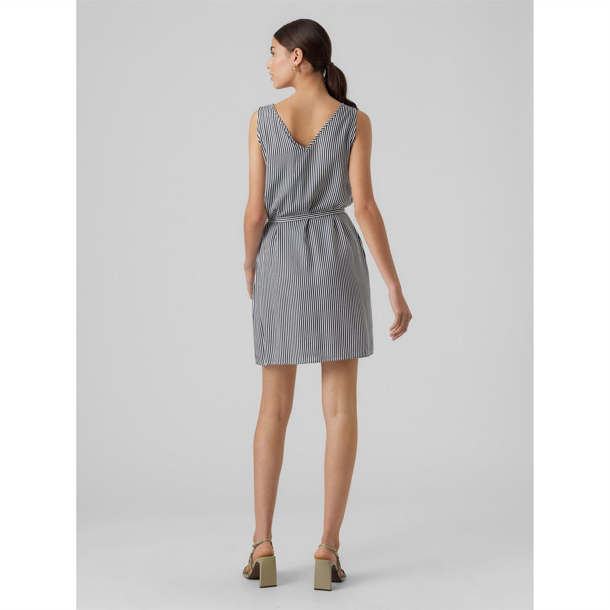 Vero Moda Stripped V-Neck Mini A-Line Dress