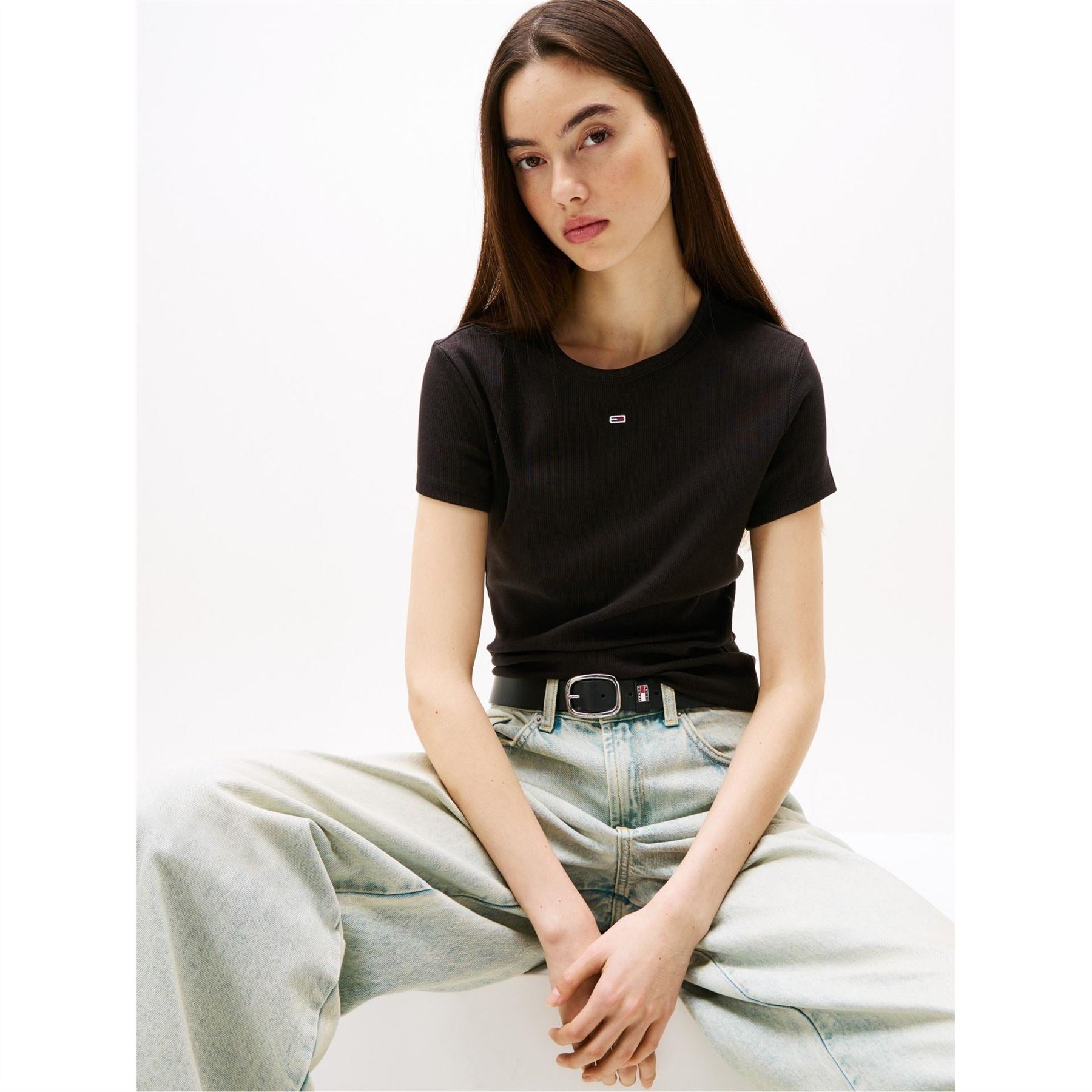 Tommy Jeans Slim Essential Rib Short Sleeve T-Shirt