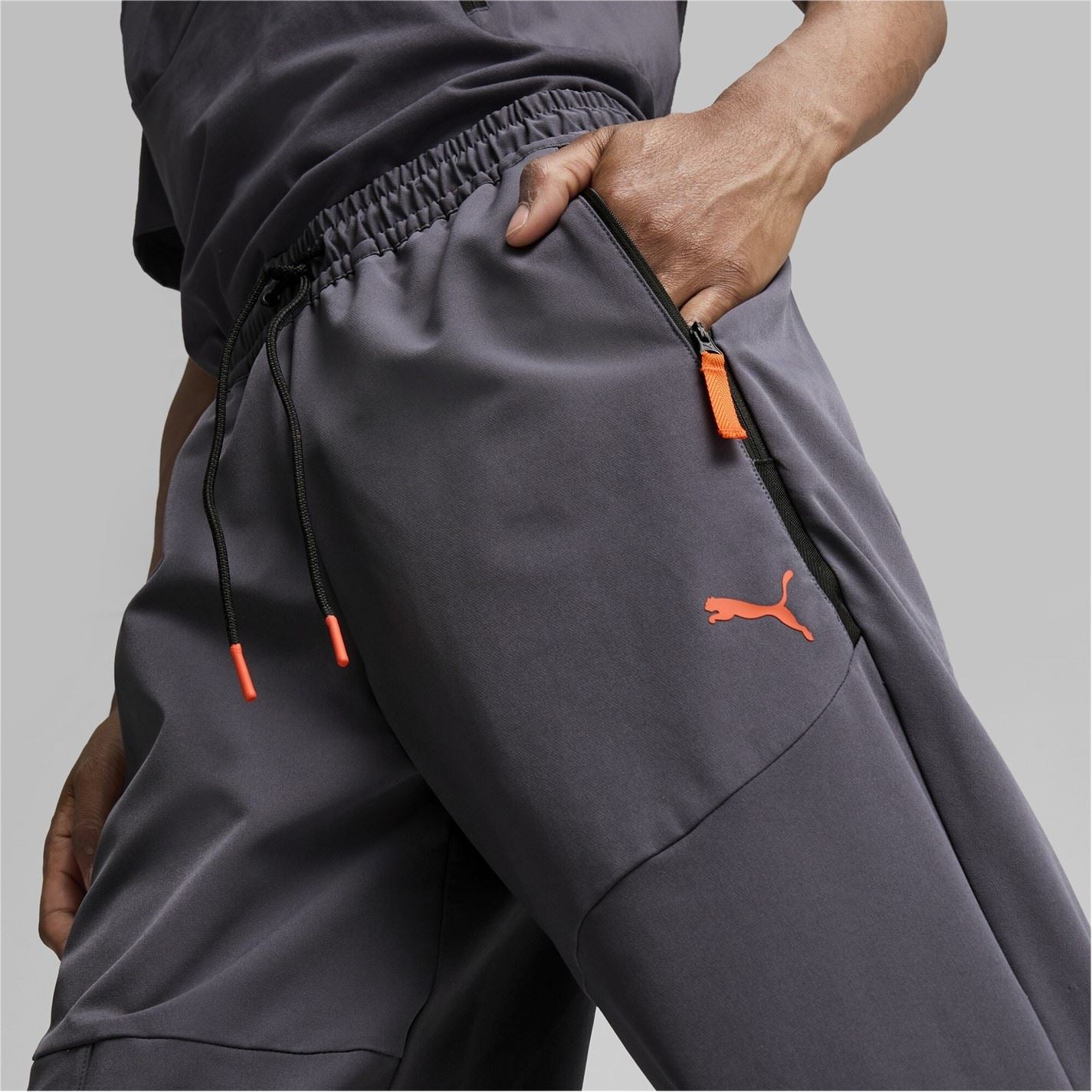 Puma Zipped Pocket Solid Patterned Joggers