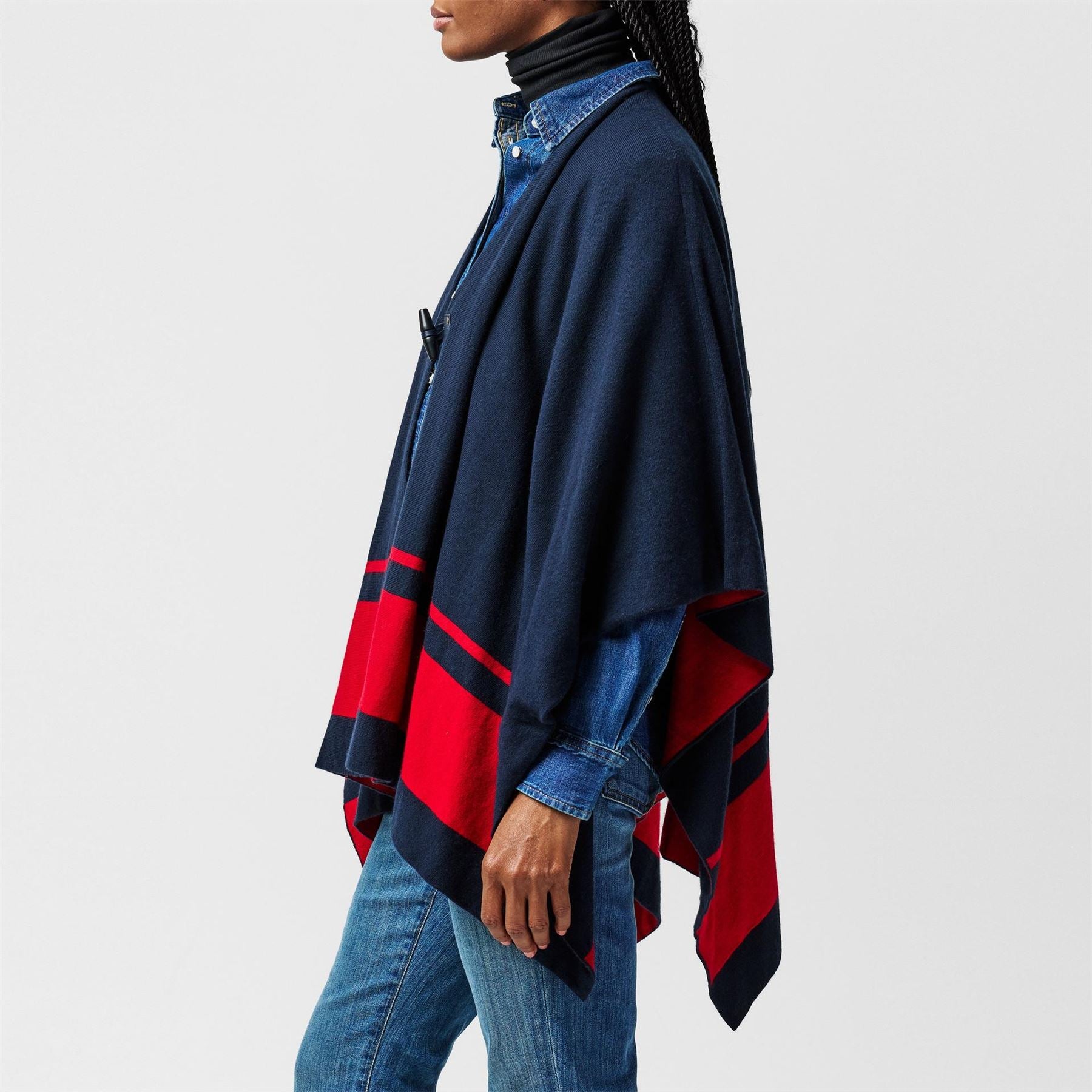 Lauren by Ralph Lauren Tone Intarsia Poncho