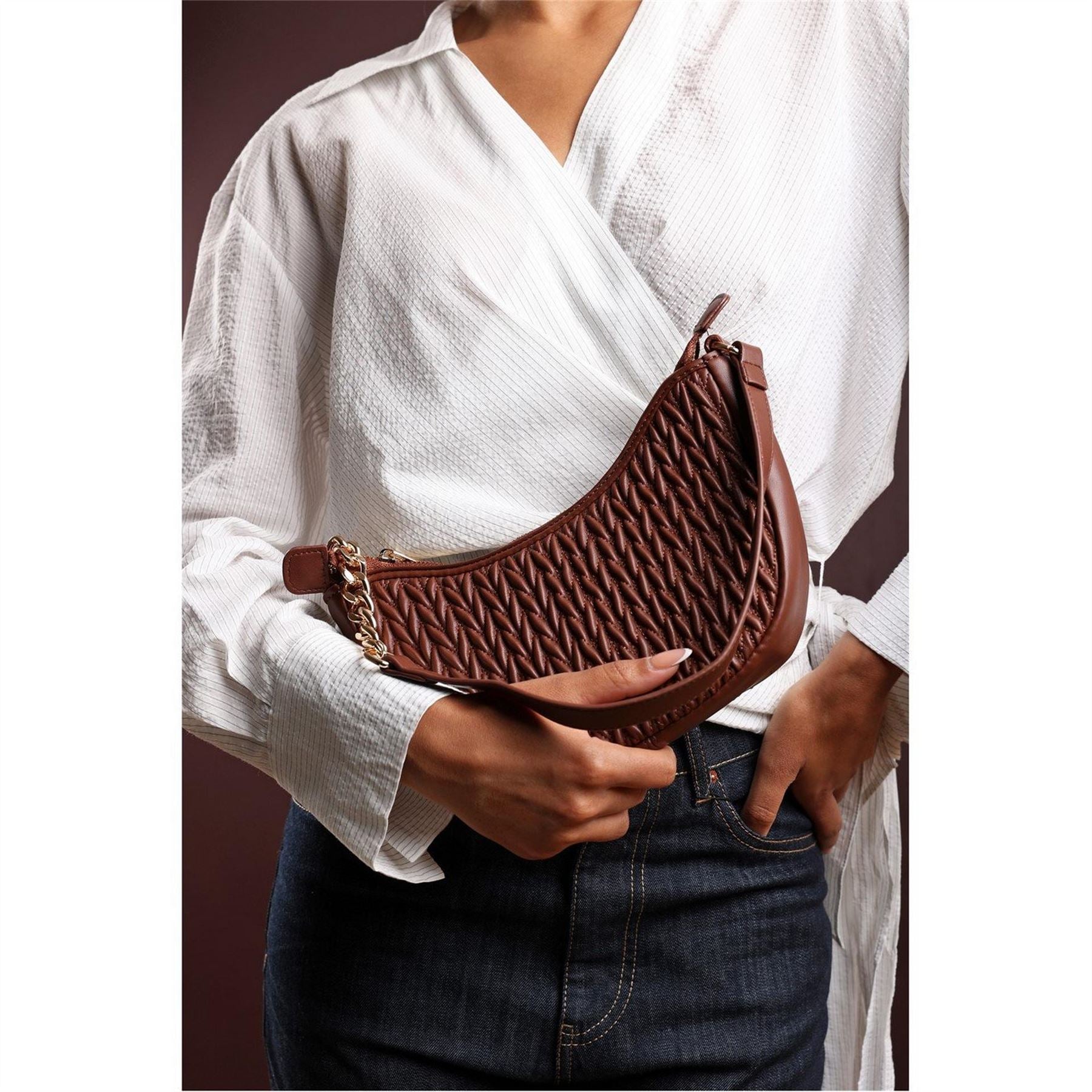 Wheres That From Crescent Shoulder Bag In Chain Detail