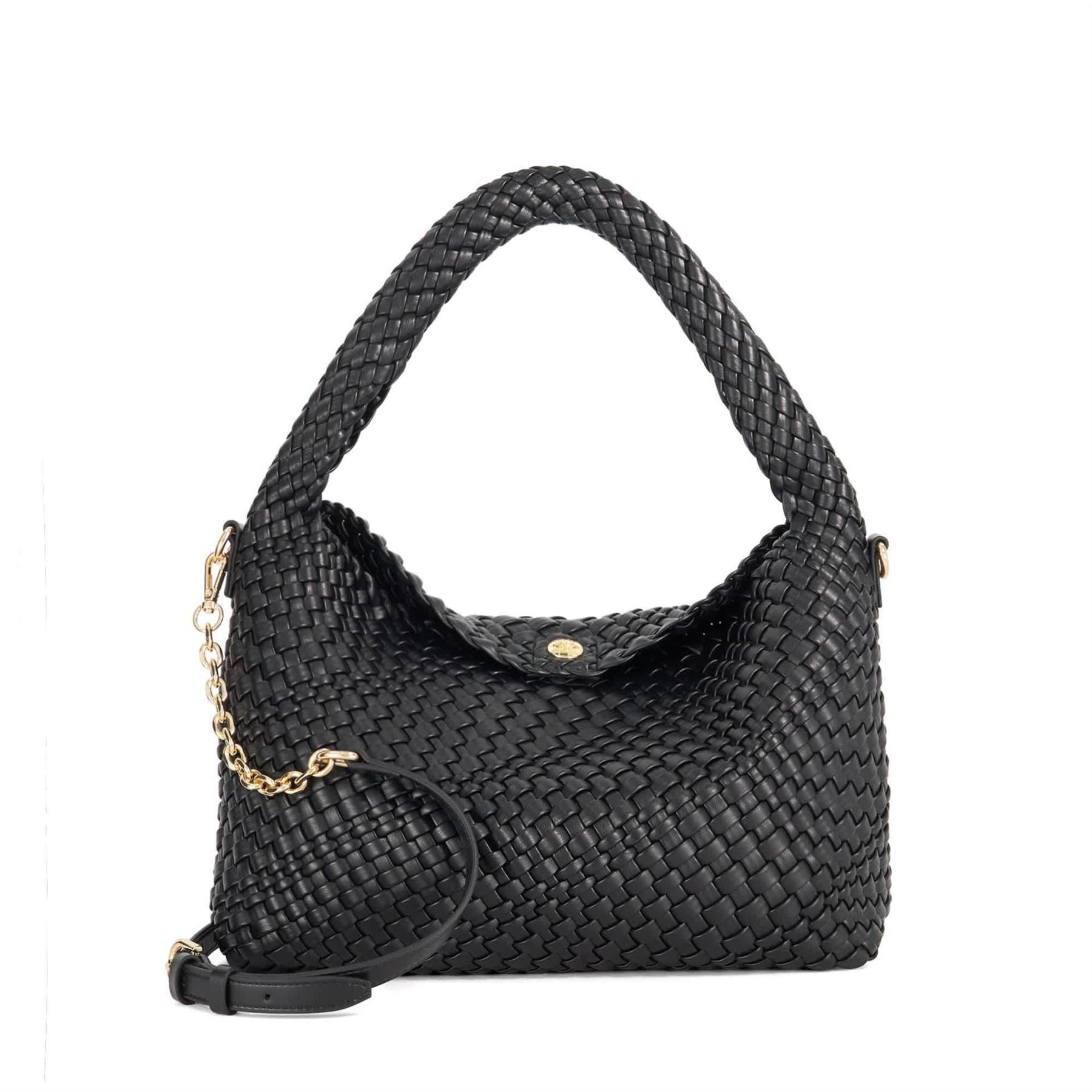 Dune London Delegating Basket Weave Hobo Bag with Chain