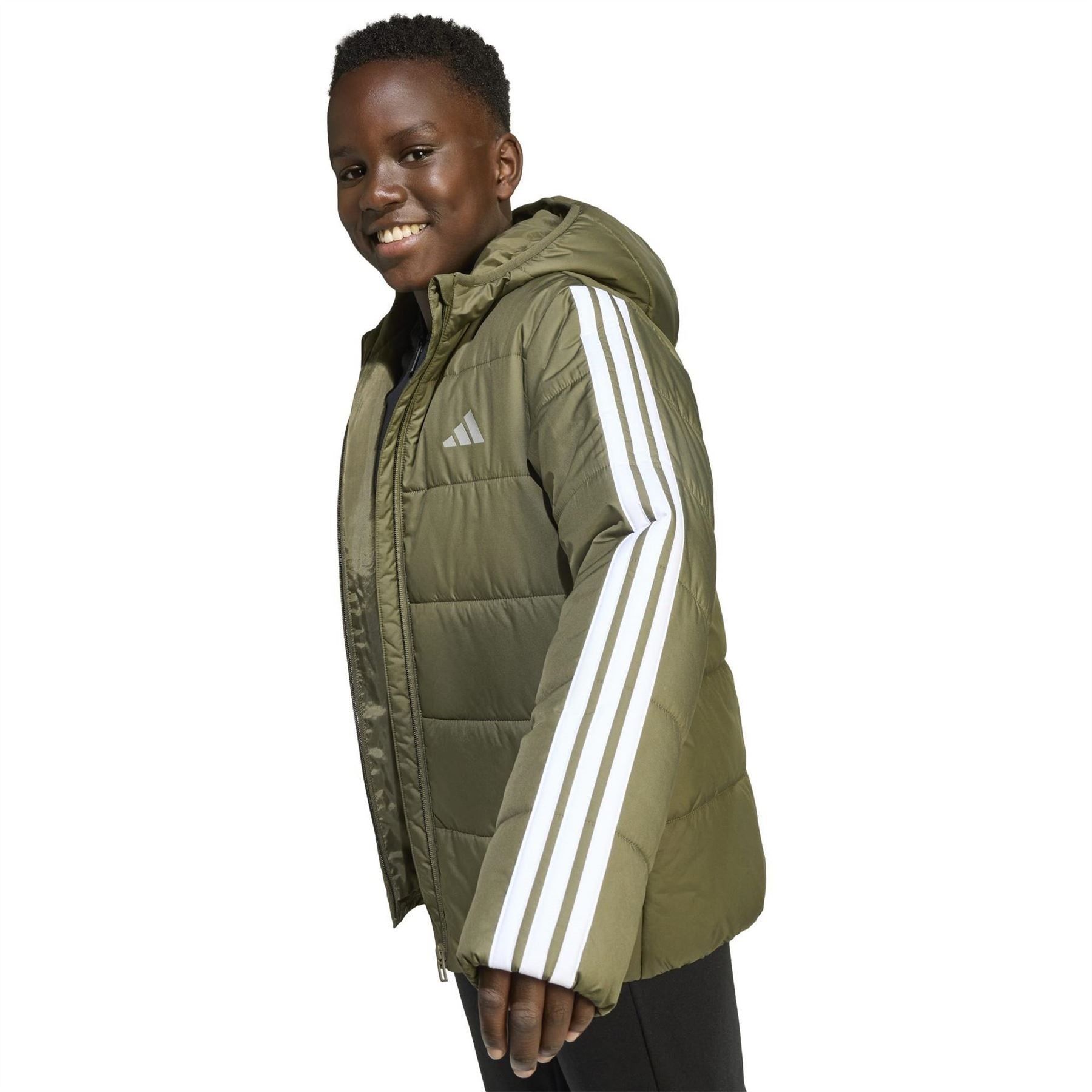 adidas Kids Essentials 3S Hooded Long Sleeve Puffer Jacket