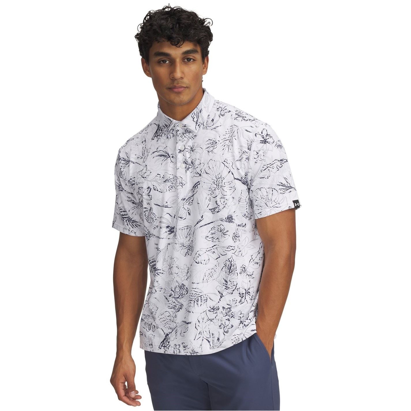 Under Armour Printed Collared Neck Short Sleeve Polo Shirt