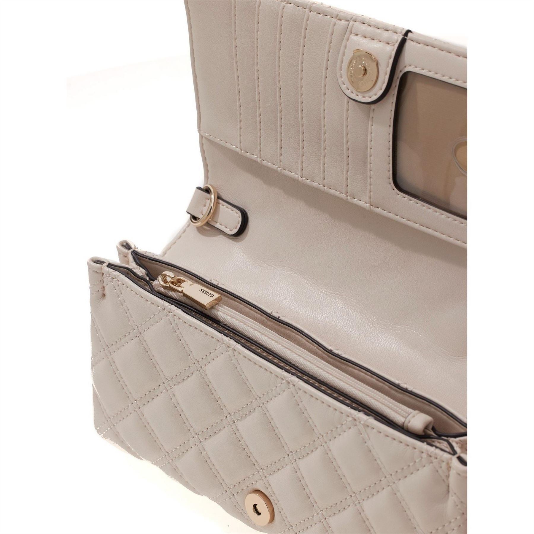 Guess Rectangle Shaped Wallet on Chain with Gold Tone Hardware