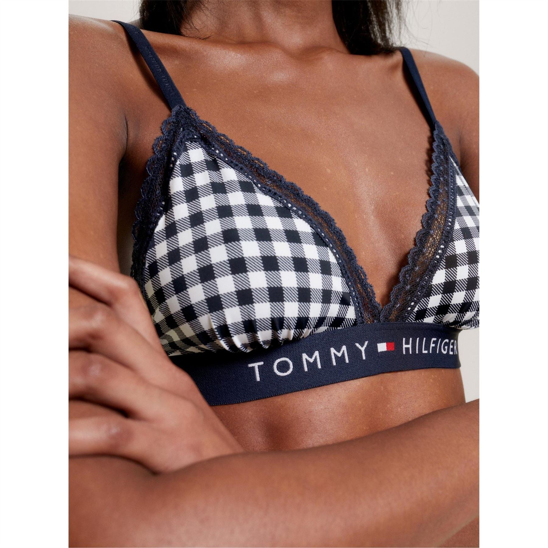 Tommy Hilfiger Gingham Patterned Triangle Bra