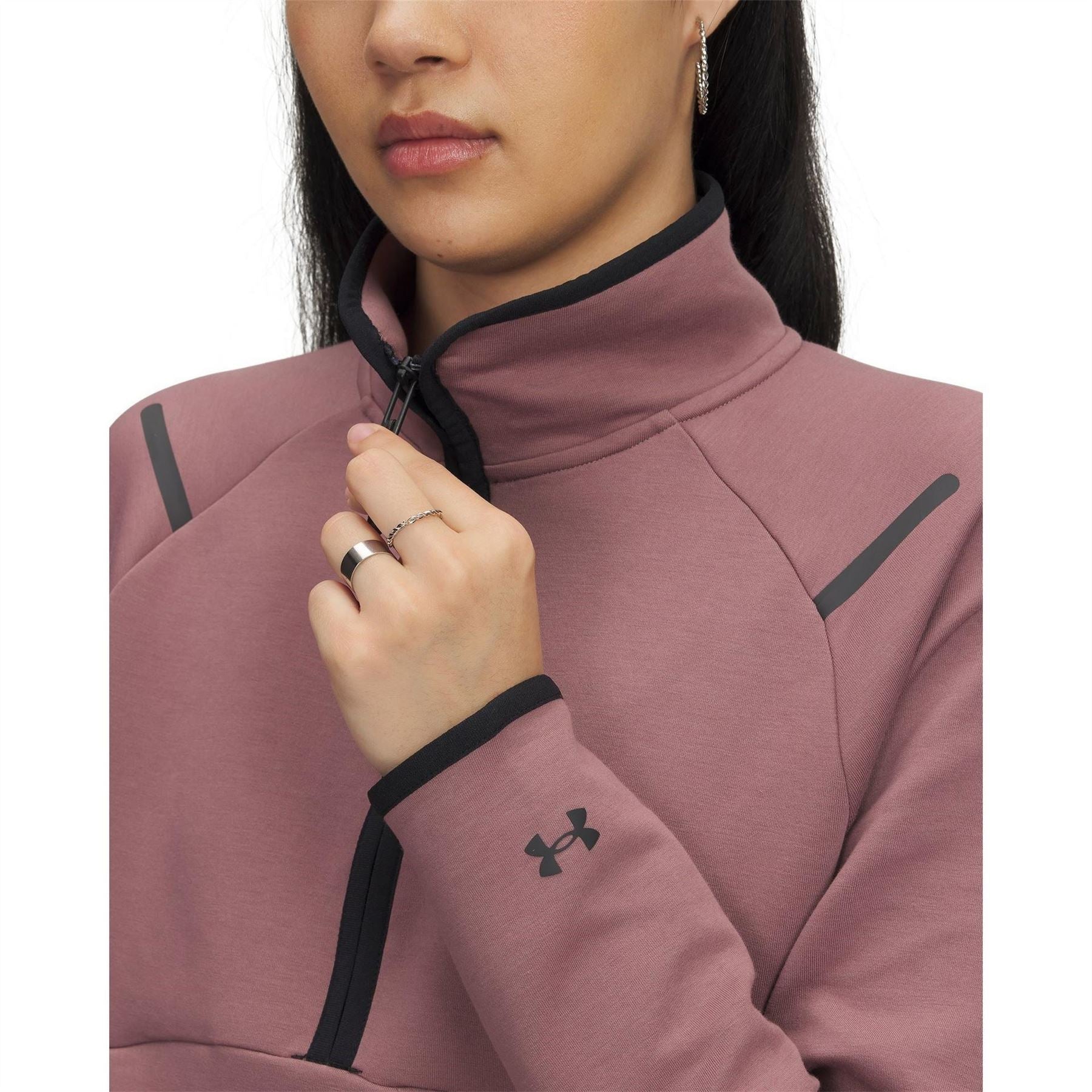Under Armour Reflective Trim Cropped Raglan Sleeve Relaxed Fit Sweatshirt