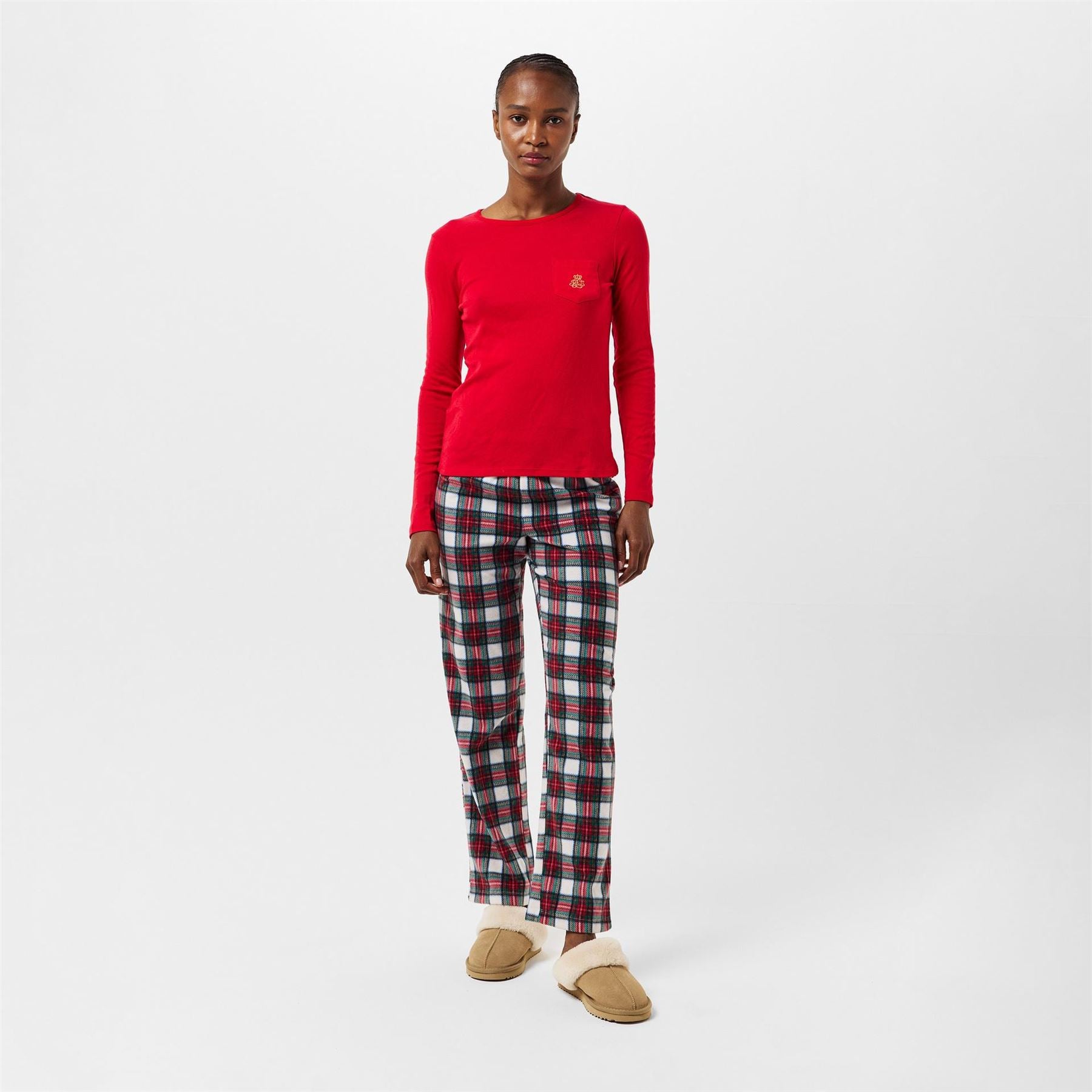Lauren by Ralph Lauren Fleece Crew Neck Long Sleeve Pyjama Set