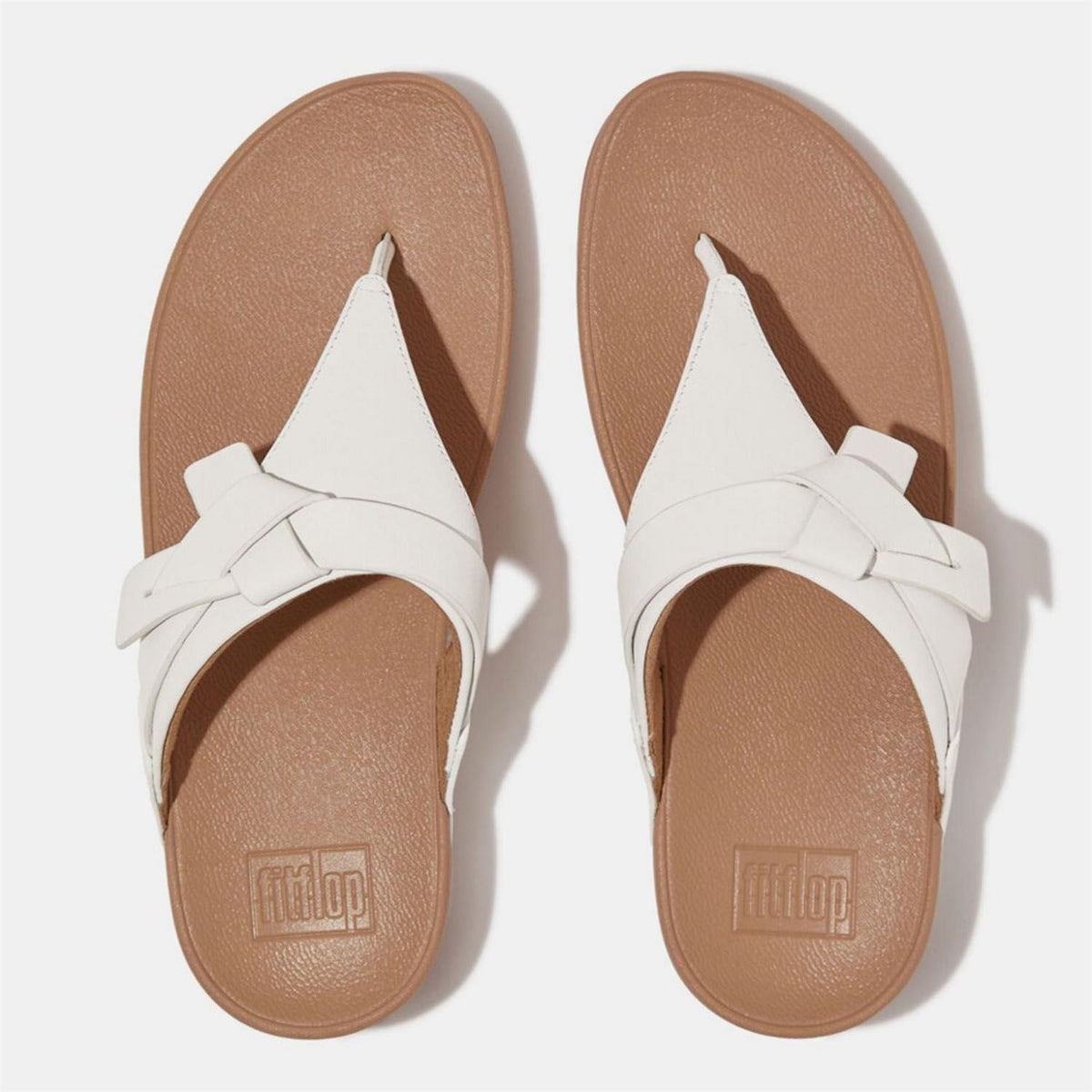 Fitflop Folded Knot Leather Toe Post Sandals