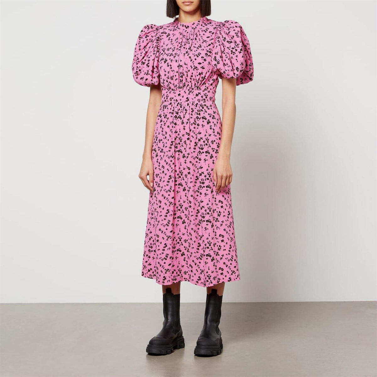 ROTATE Birger Christensen Jacquard Puffy Dress