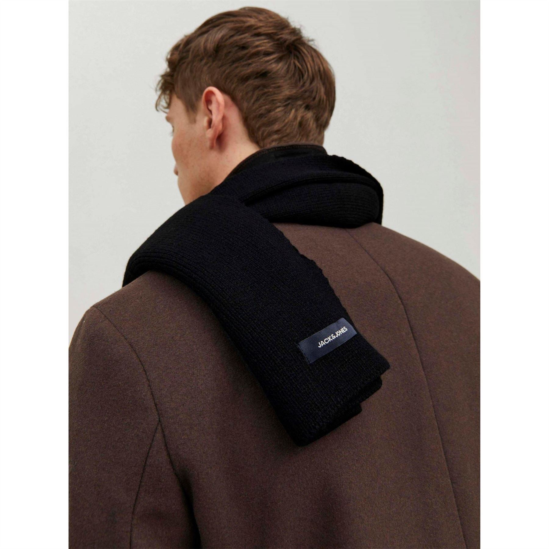 Jack and Jones Solid Knit Scarf with Woven Label