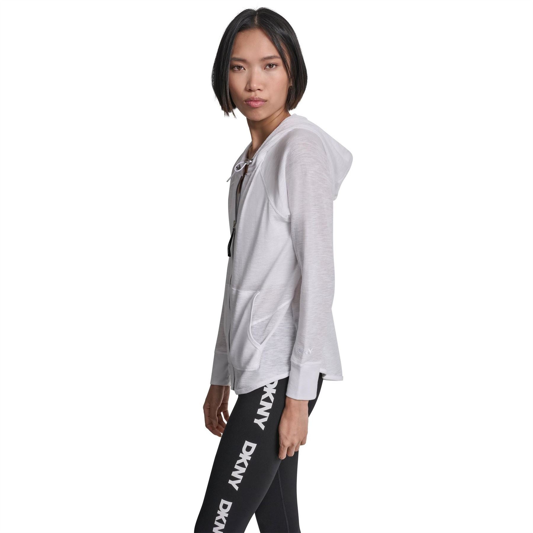 DKNY FulL-Zip Waffle Hoody