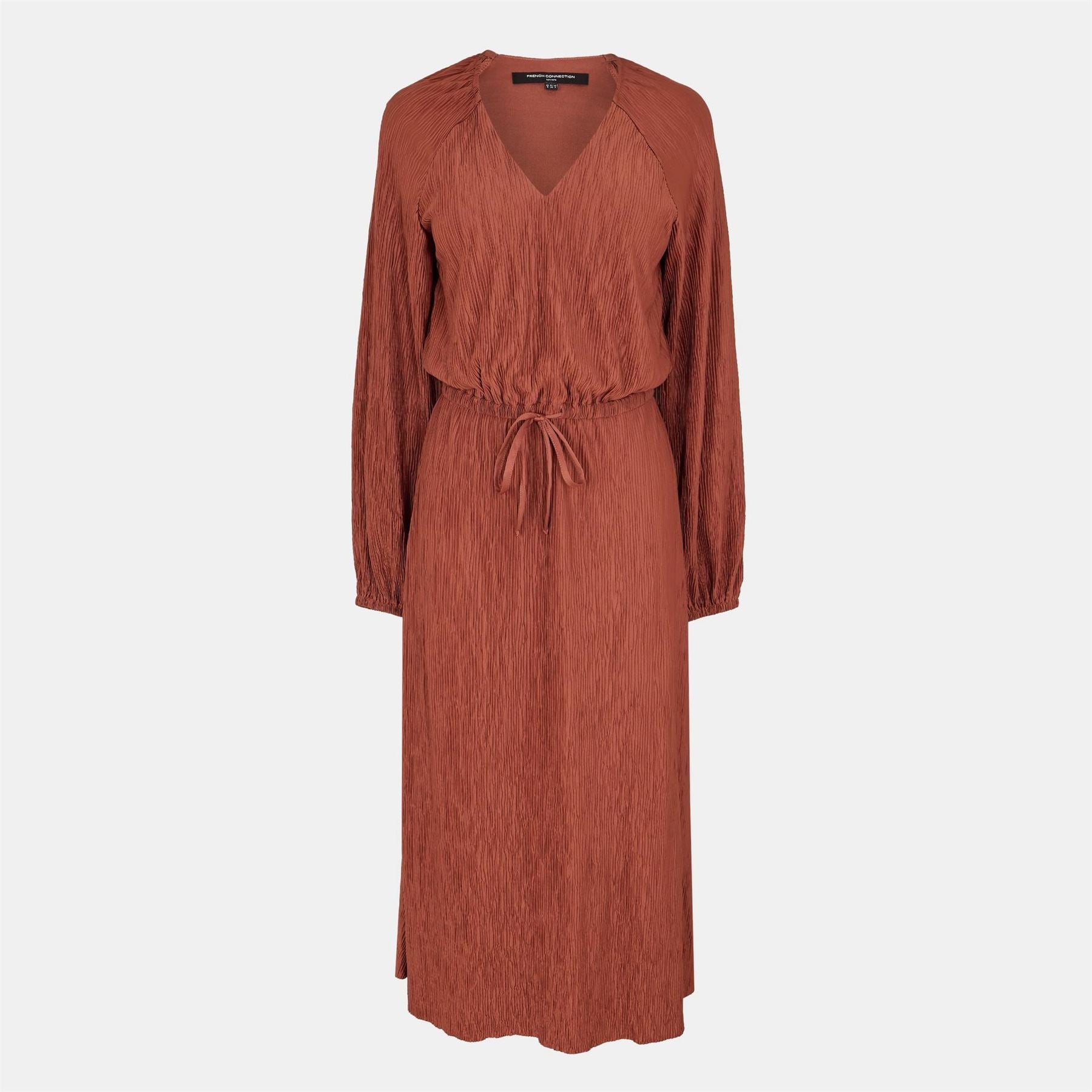 French Connection Tessa V-Neck Midi Jersey Dress