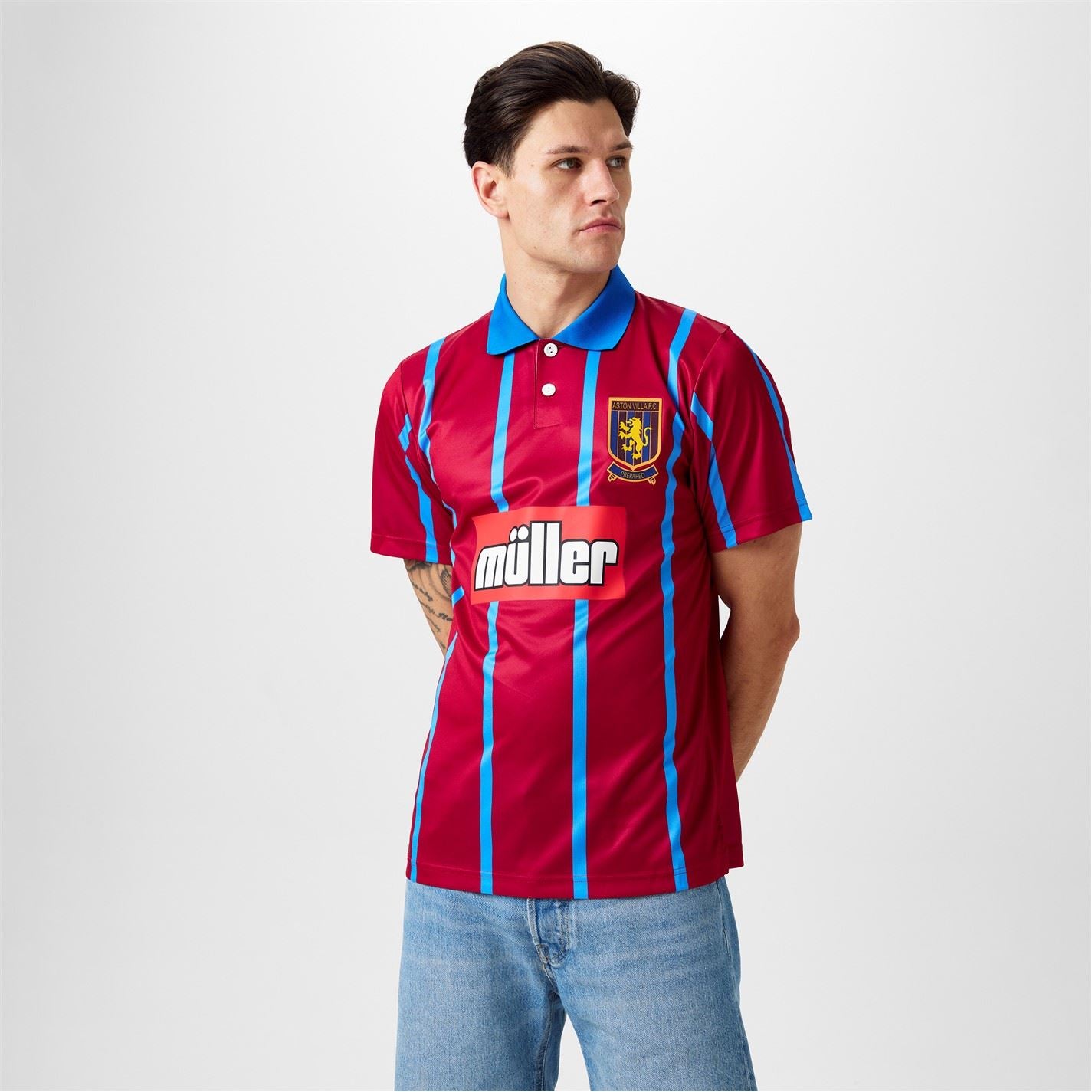 Score Draw Aston Villa Retro Home Shirt 94 Adults