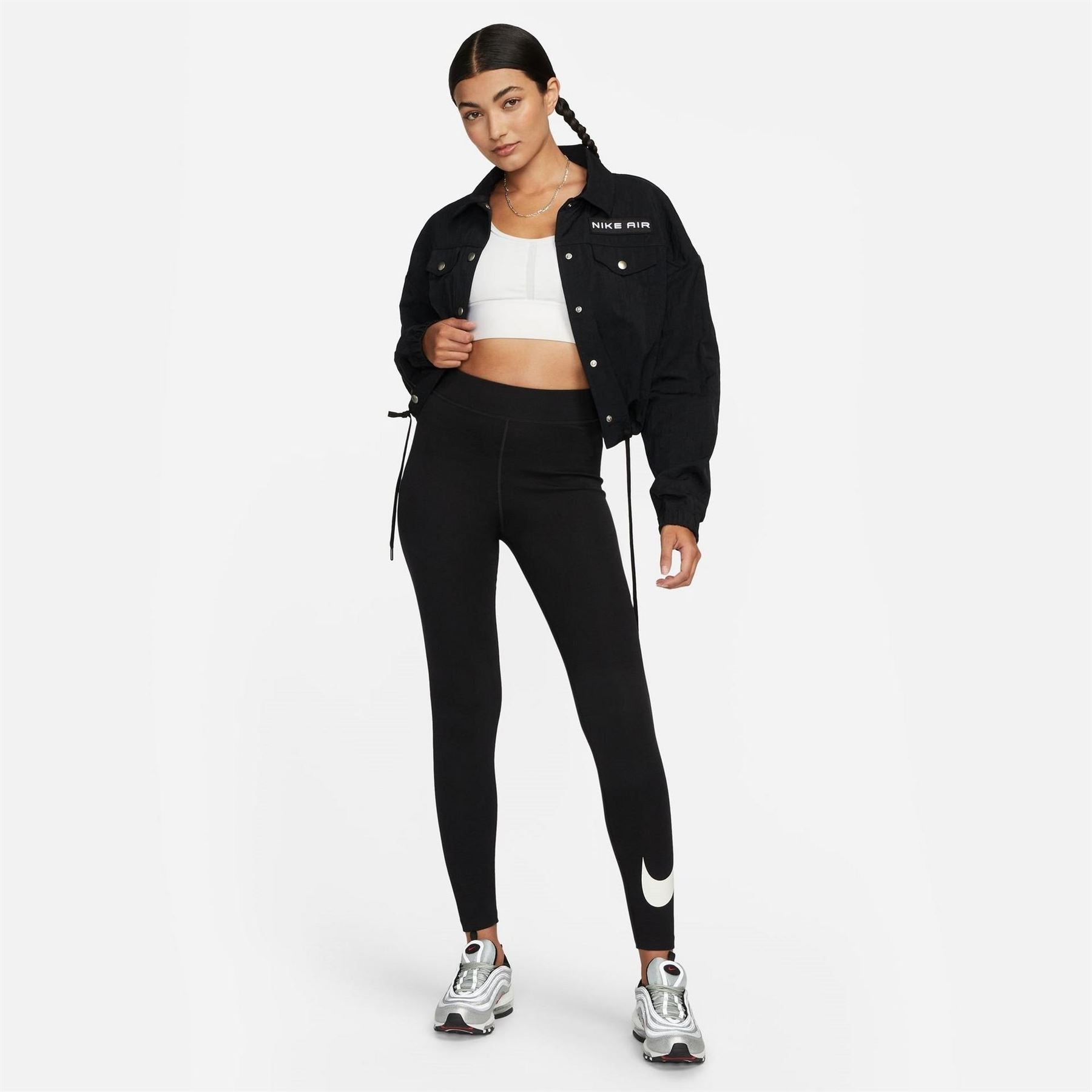 Nike Womens Sportswear Essential Mid Rise Swoosh Leggings