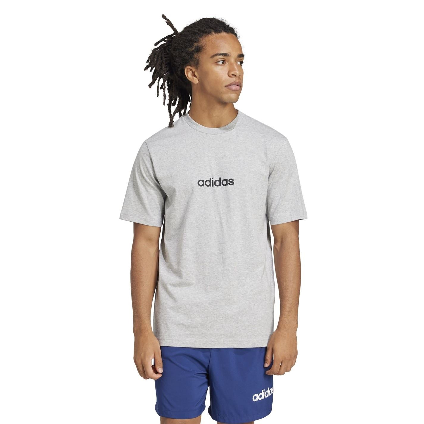 adidas Mens Essentials Single Jersey Linear Embroidered Logo T-Shirt