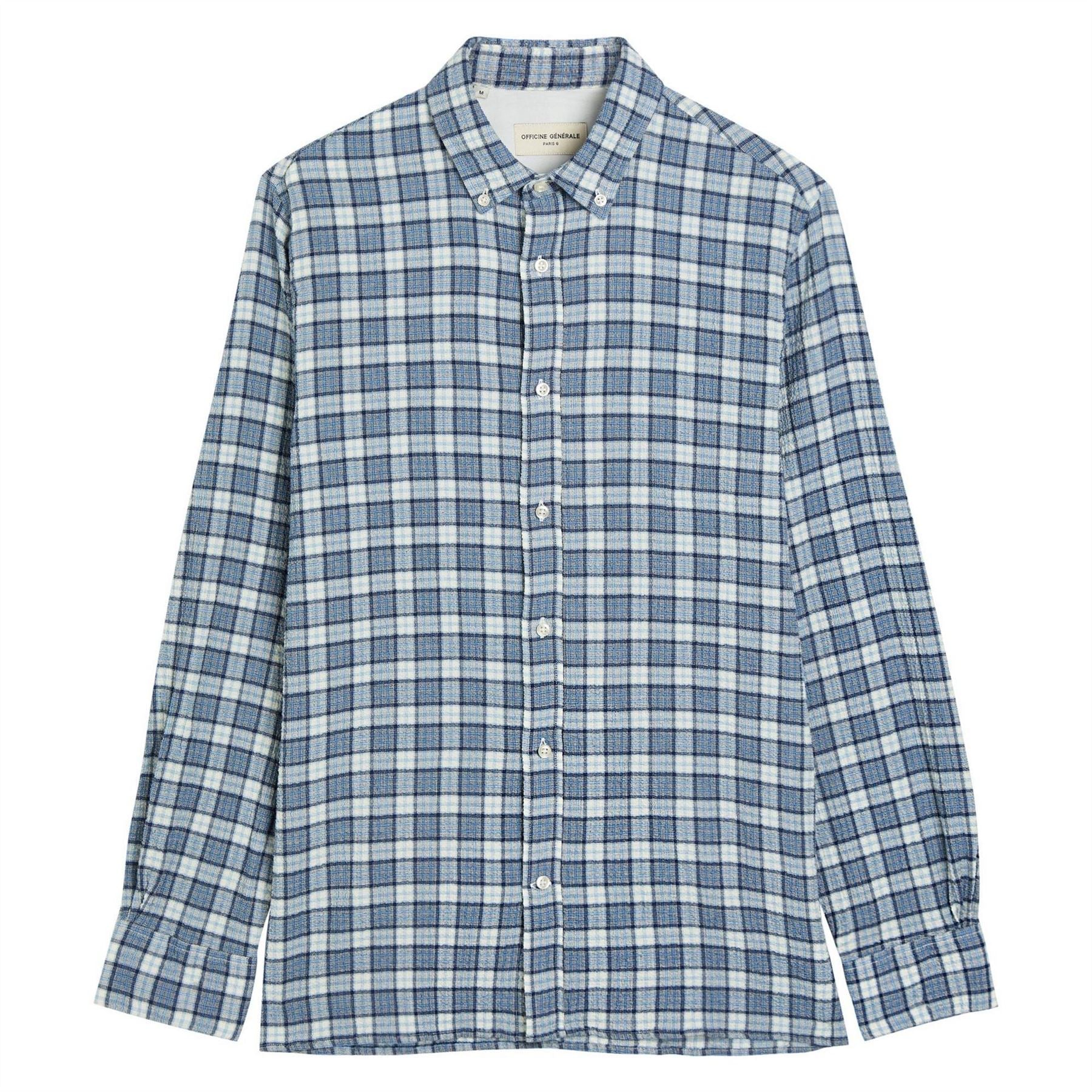 Officine Generale Arsene Waffle Check Shrt ls