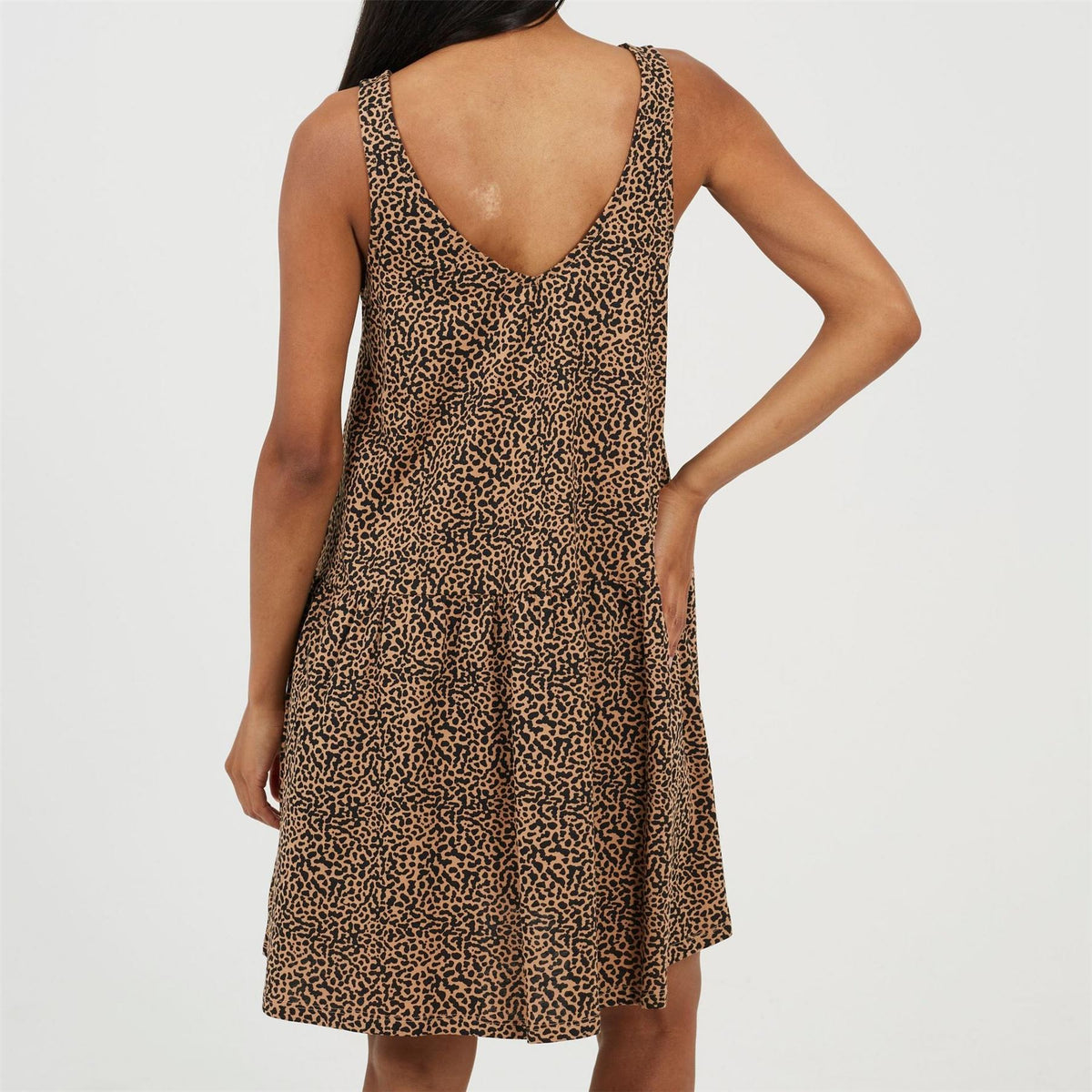 Brave Soul V-Neck Sleeveless Mini Tiered Dress