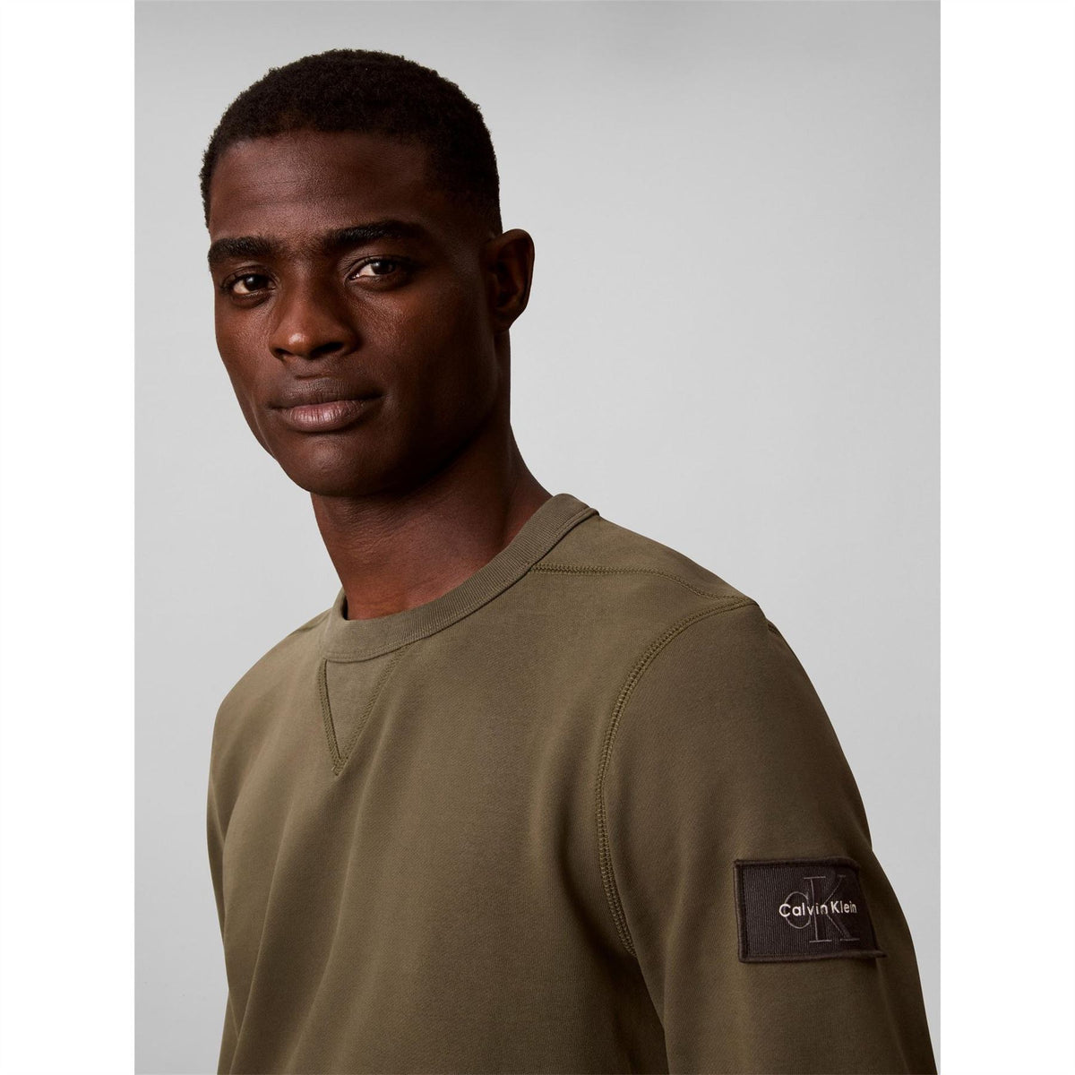 Calvin Klein Jeans Sleeve Badge Cotton Crew Neck Sweatshirt