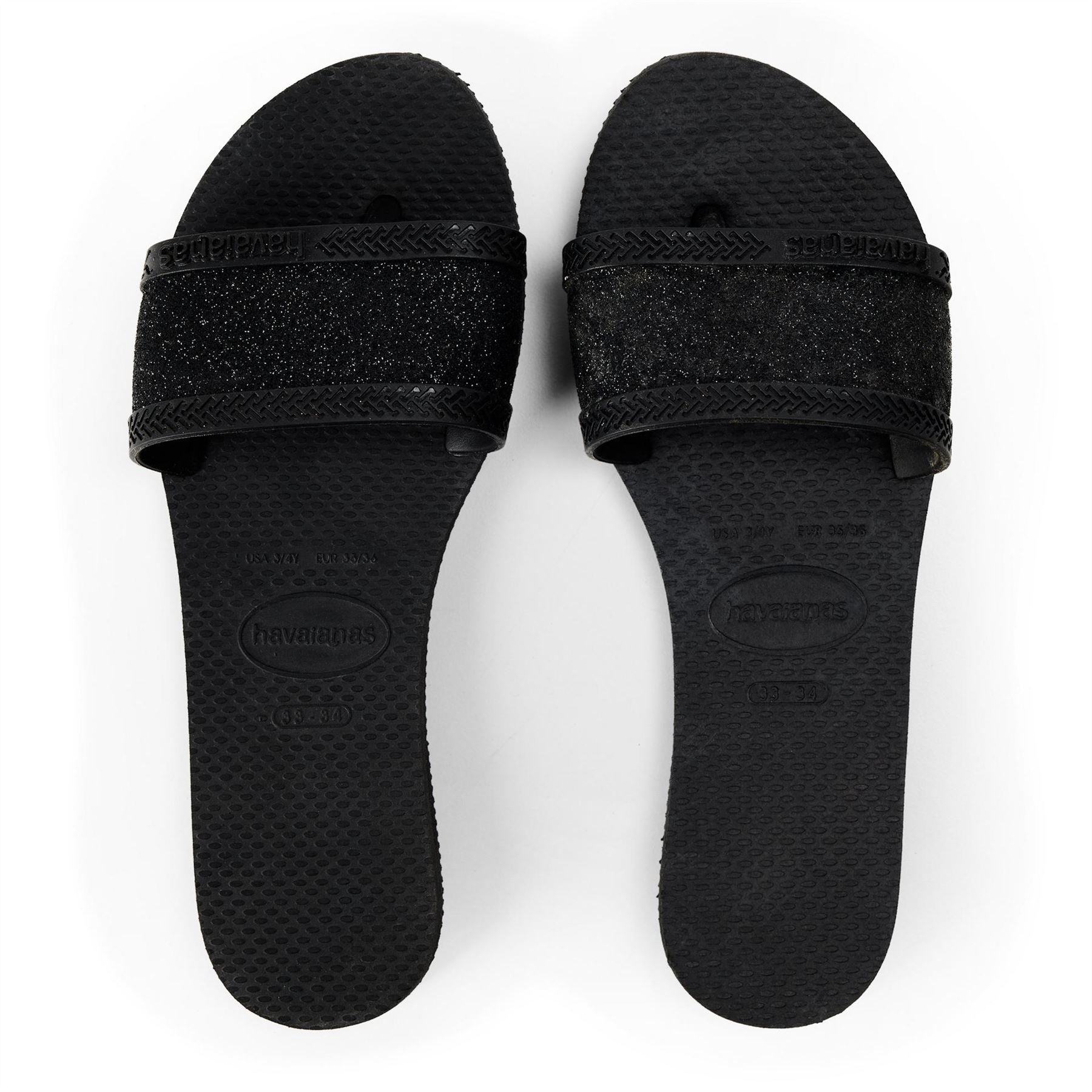 Havaianas You Angra Glitter Black 33 34 Flip Flops Unisex Kids