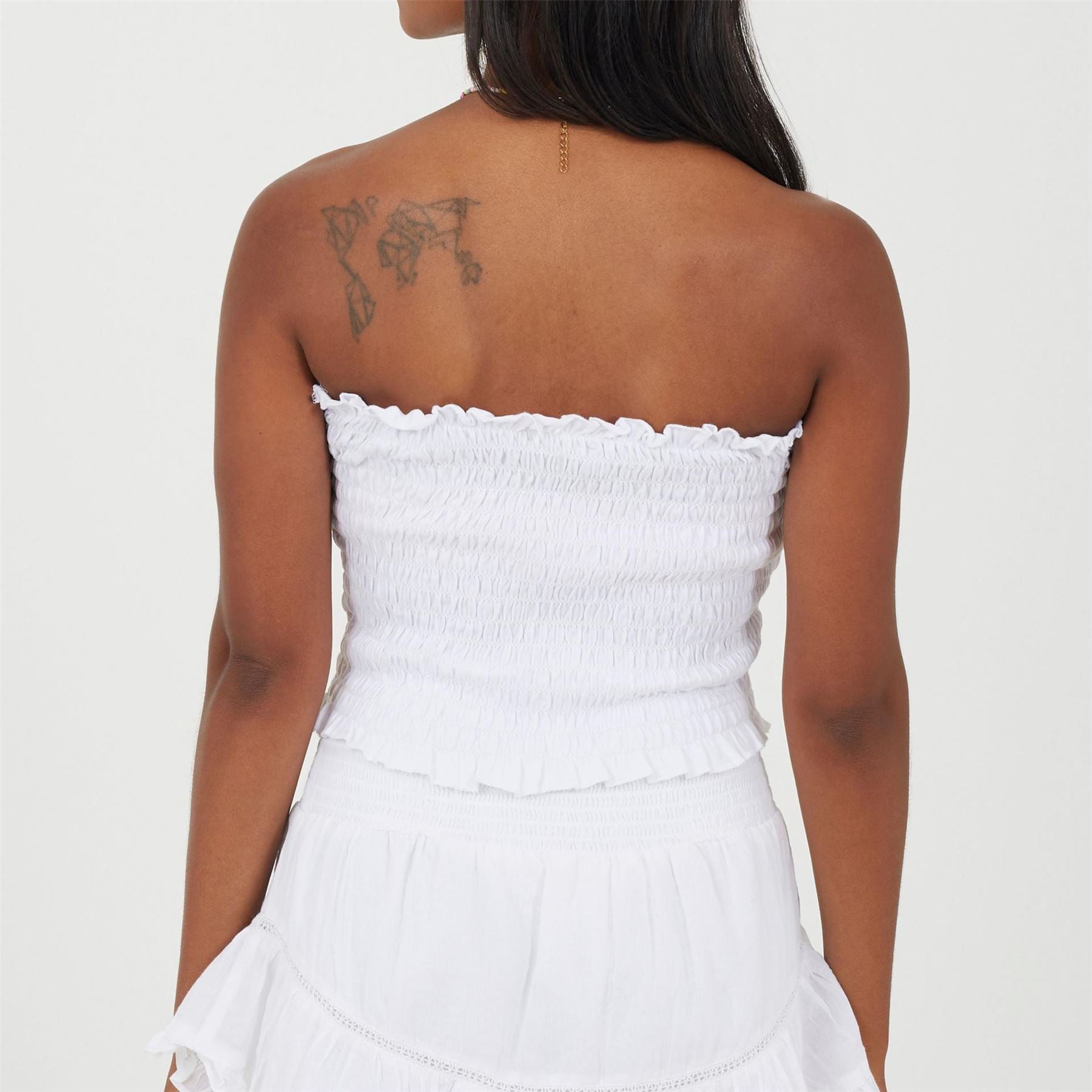 Brave Soul Womens Shirred Button Through Boob Tube