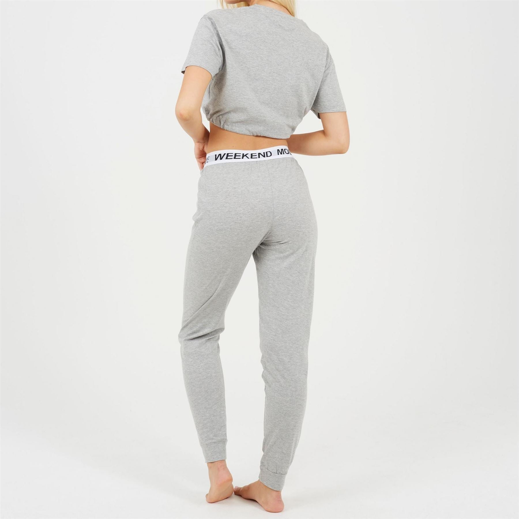 Brave Soul Womens Cropped Tee And Slim Joggers Lounge Set